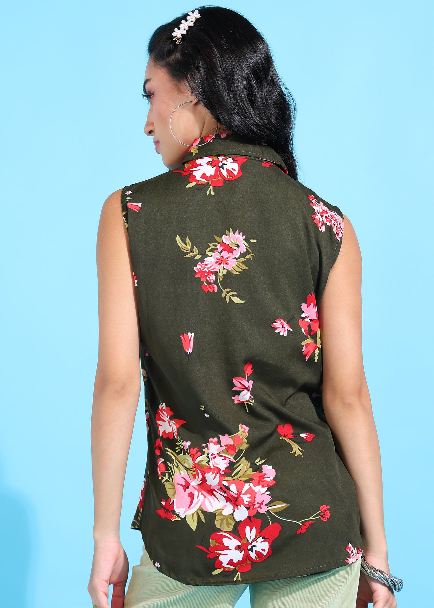 Rudraaksha Floral Collared Top