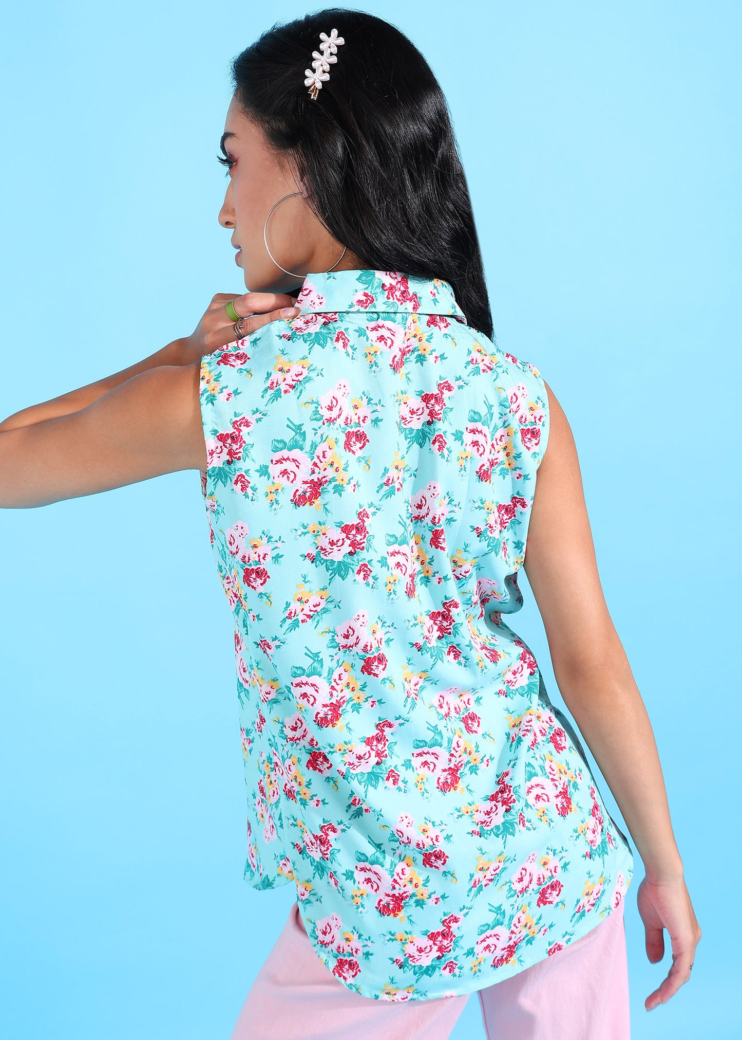 Rudraaksha Floral Collared Top