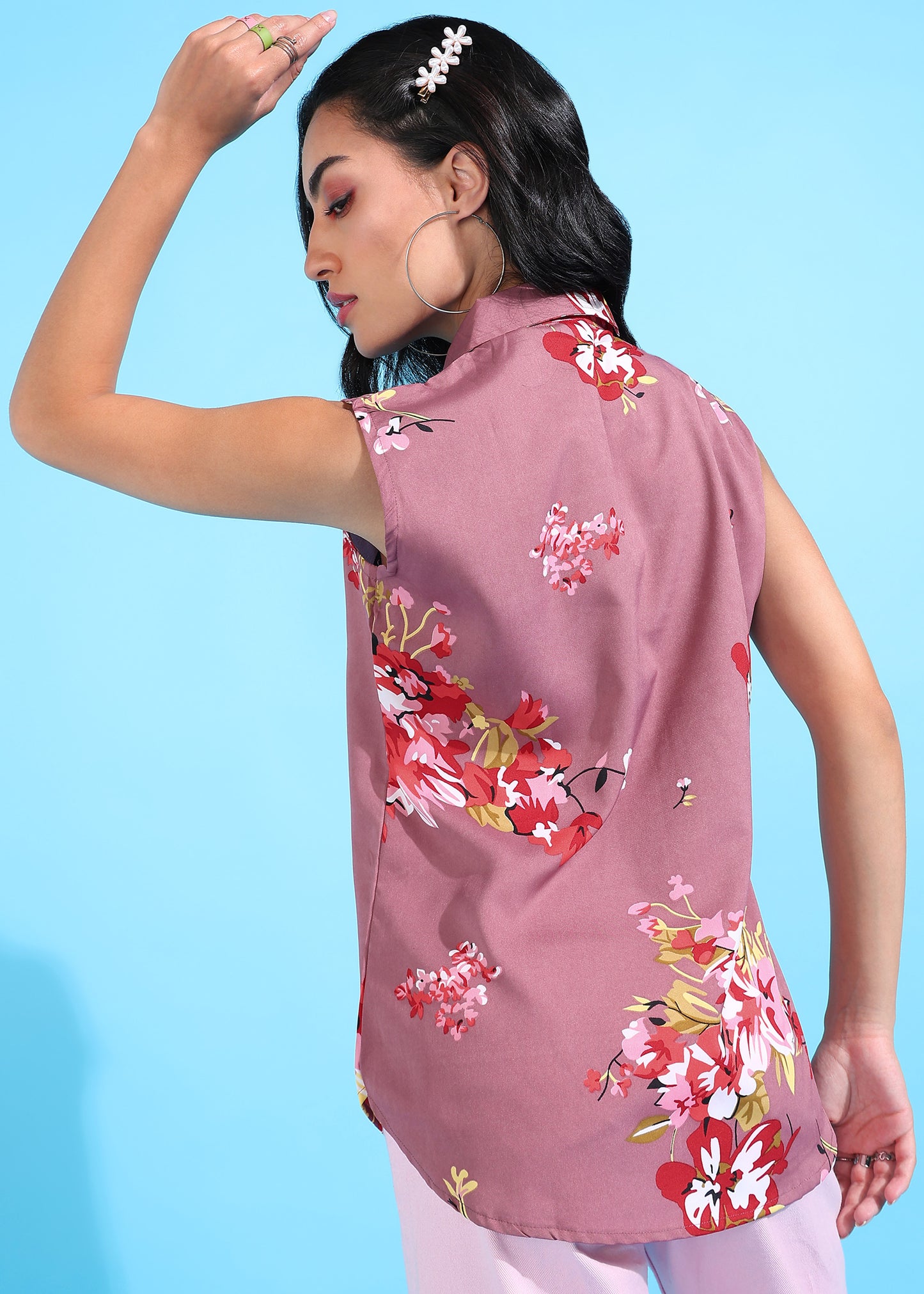 Rudraaksha Floral Collared Top