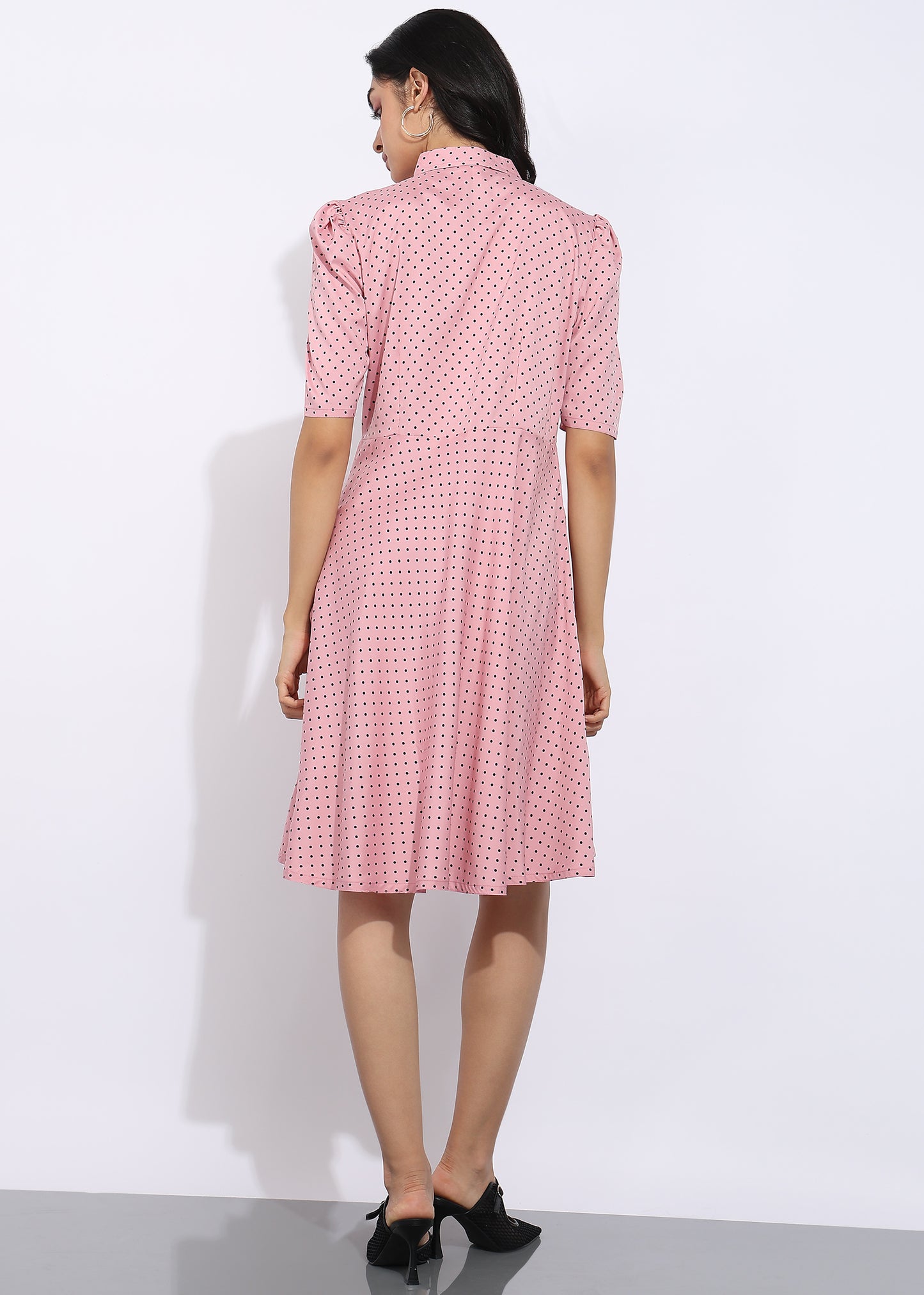 Rudraaksha Knee Length Polka Dot Dress