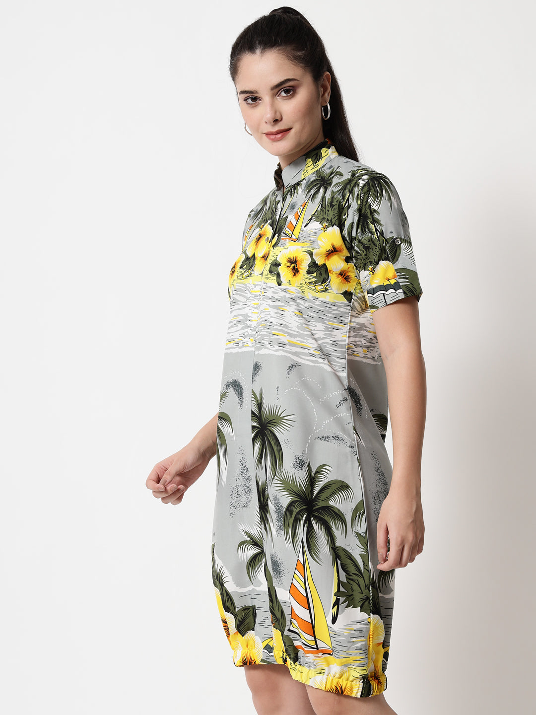 Floral Elasticated Short Dress