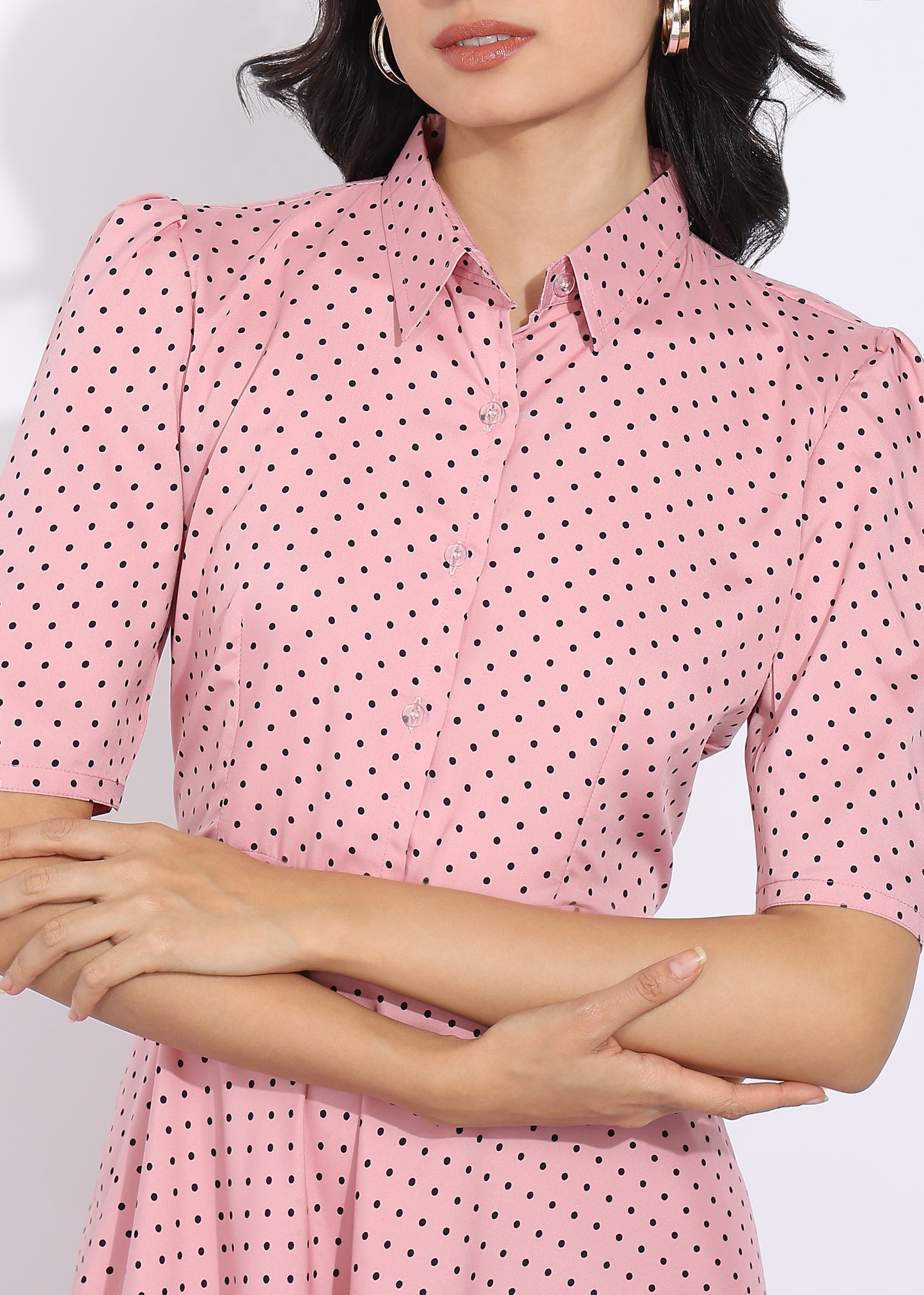 Rudraaksha Knee Length Polka Dot Dress