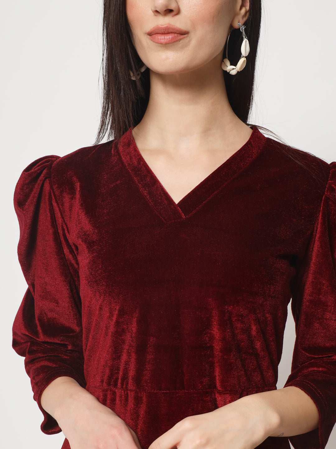 Knee Length Velvet Dress