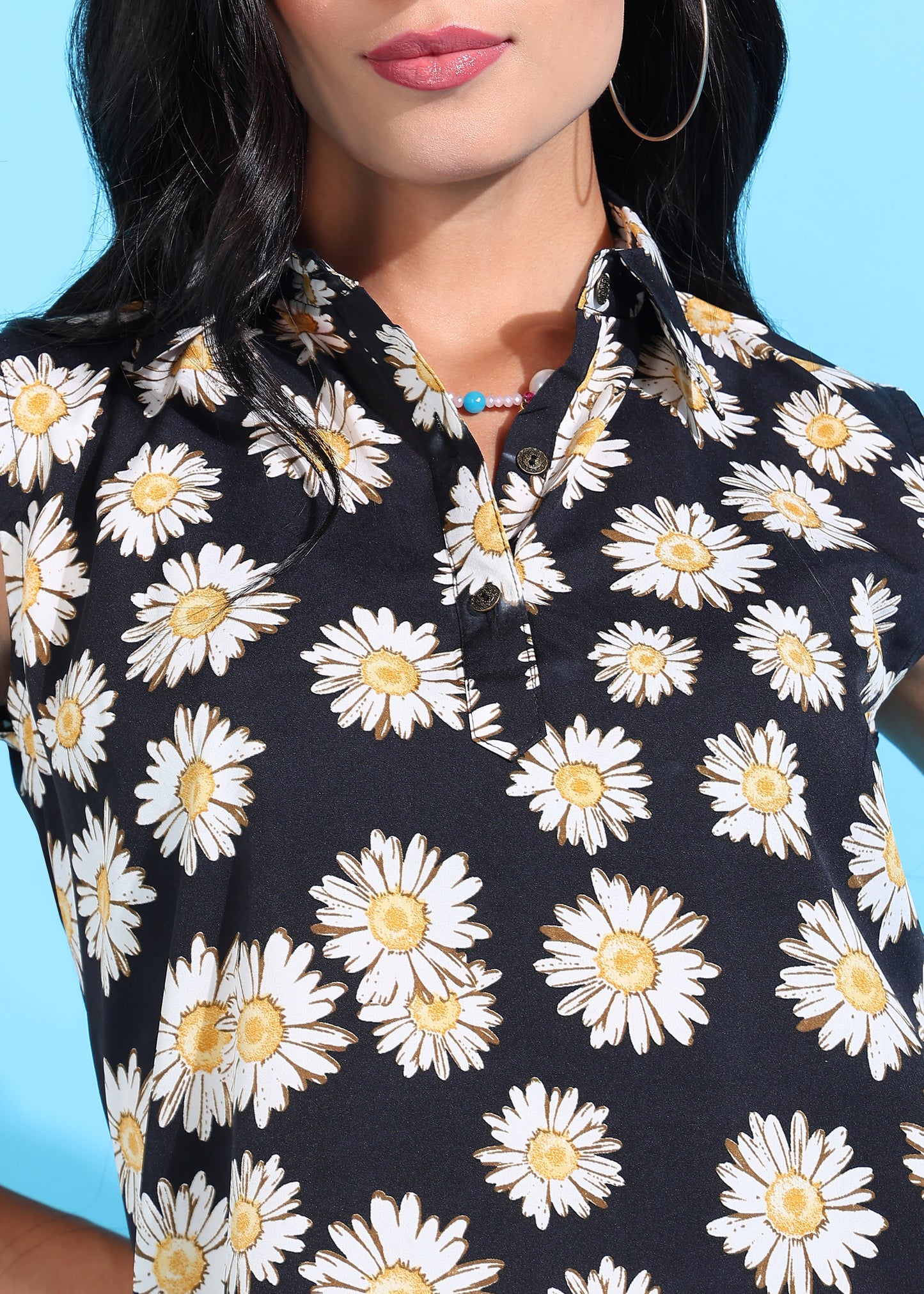 Rudraaksha Floral Collared Top