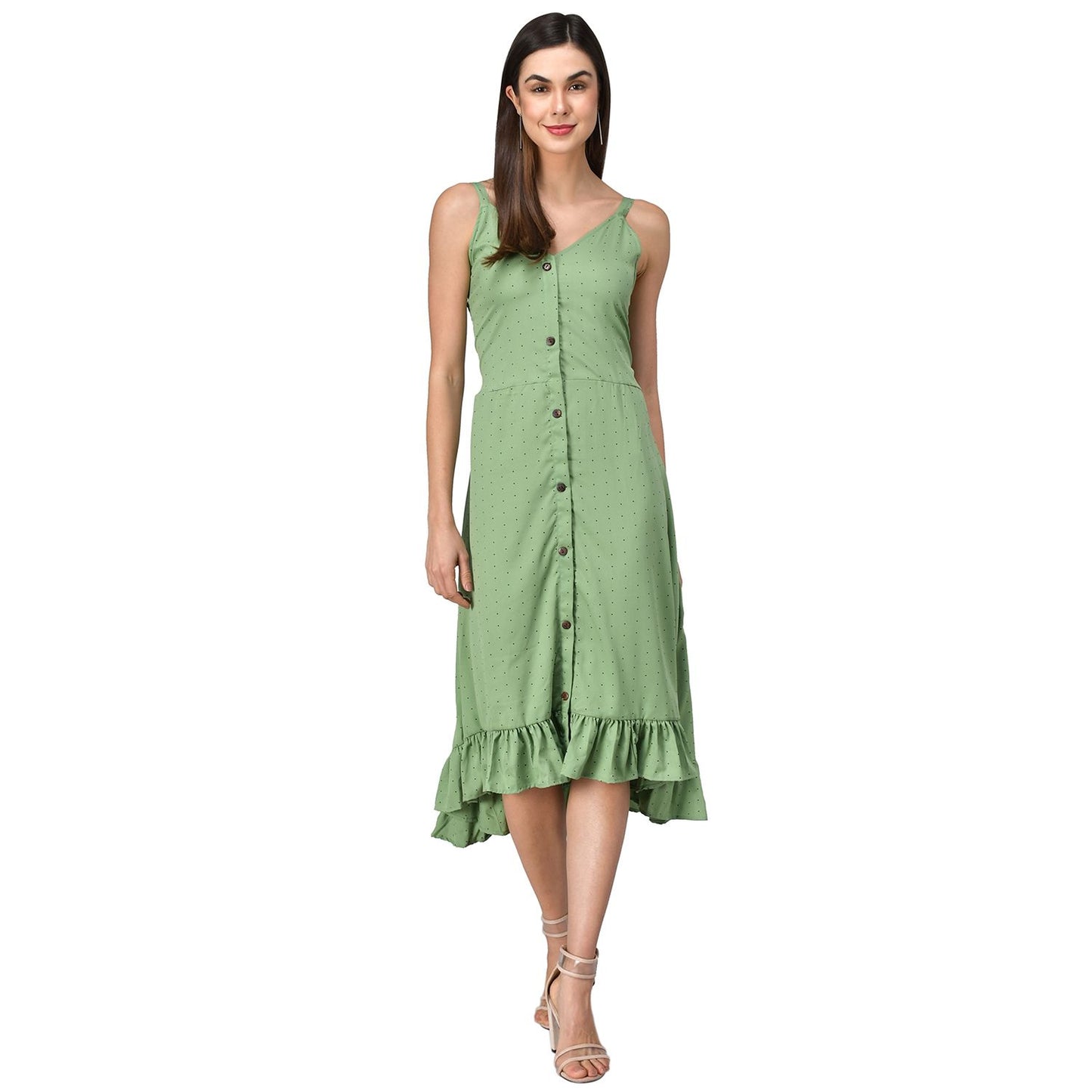 Rudraaksha Frilleed Printed women dress