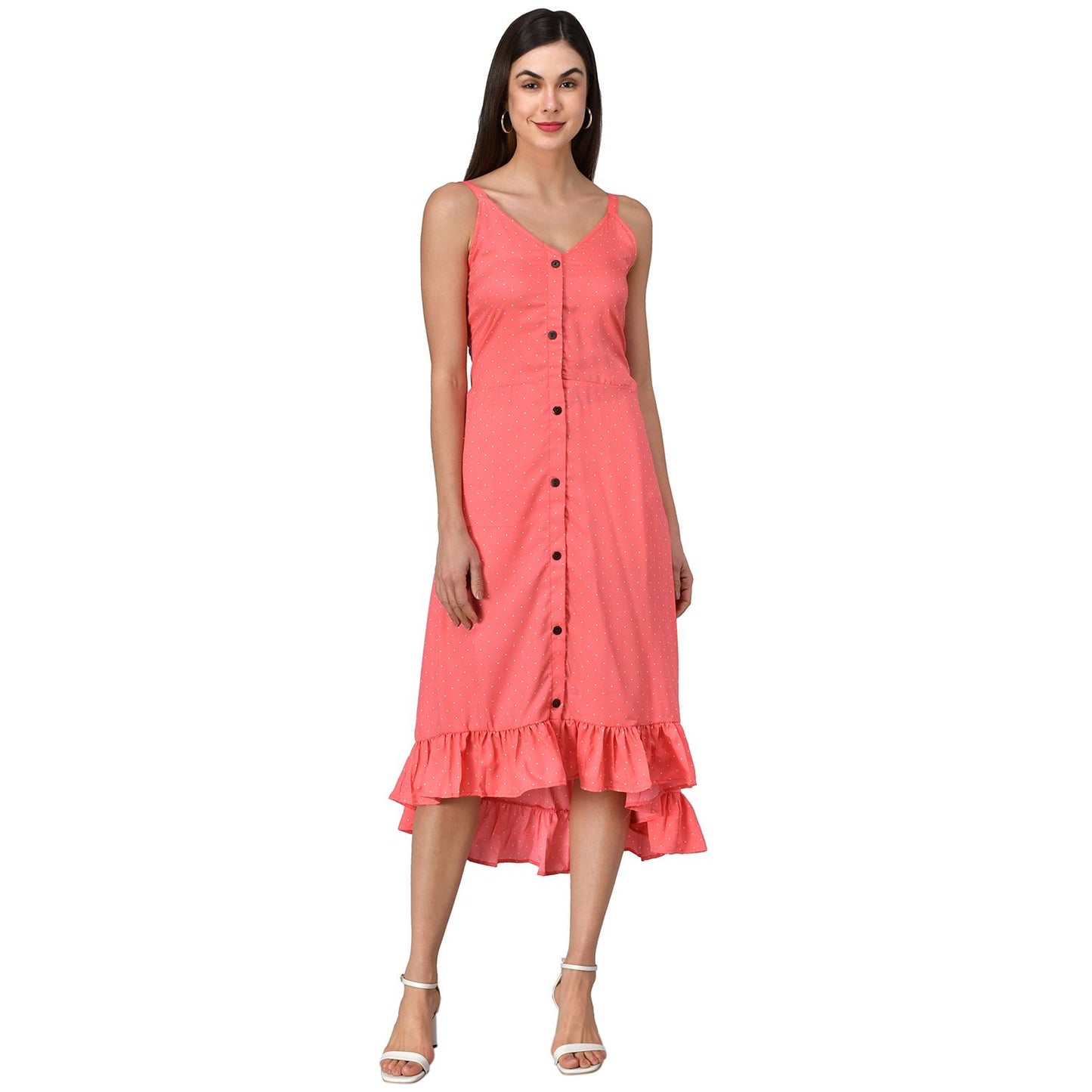 Rudraaksha Frilleed Printed women dress