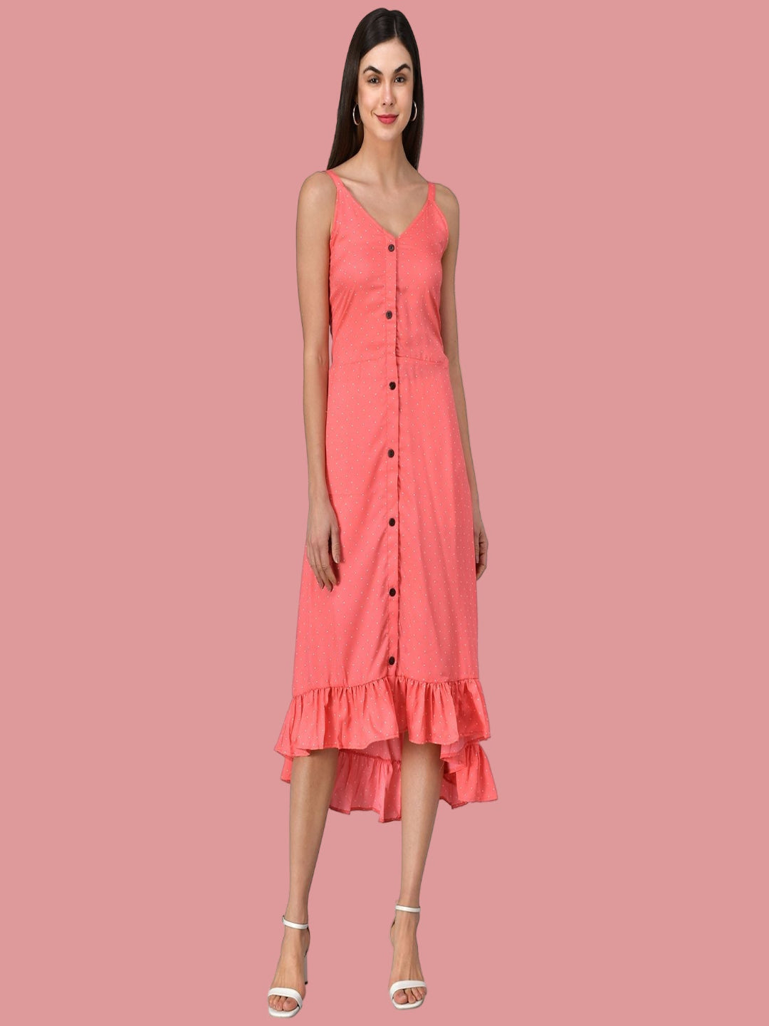 Rudraaksha Frilleed Printed women dress