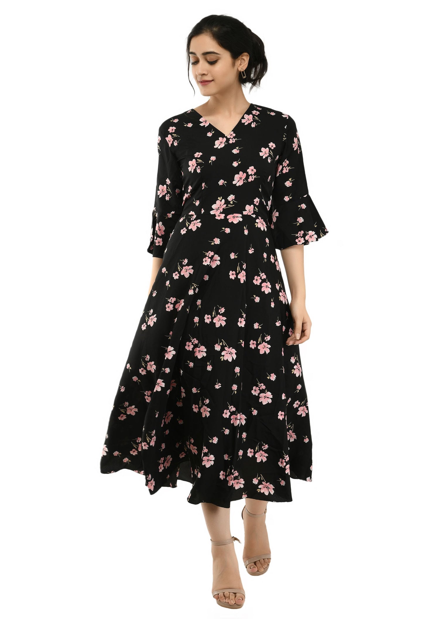 Rudraakshaksha women's crepe printed dress