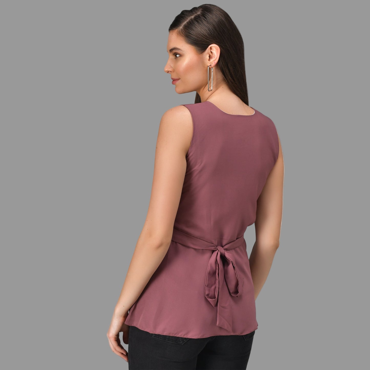 Women's Peplum Hem Sleeveless Top
