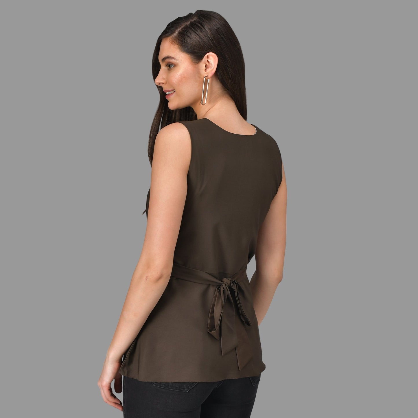 Women's Peplum Hem Sleeveless Top