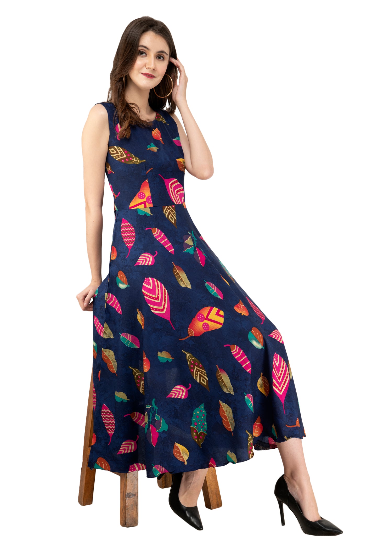 Rudrraaksha Printed Calf Length Dress