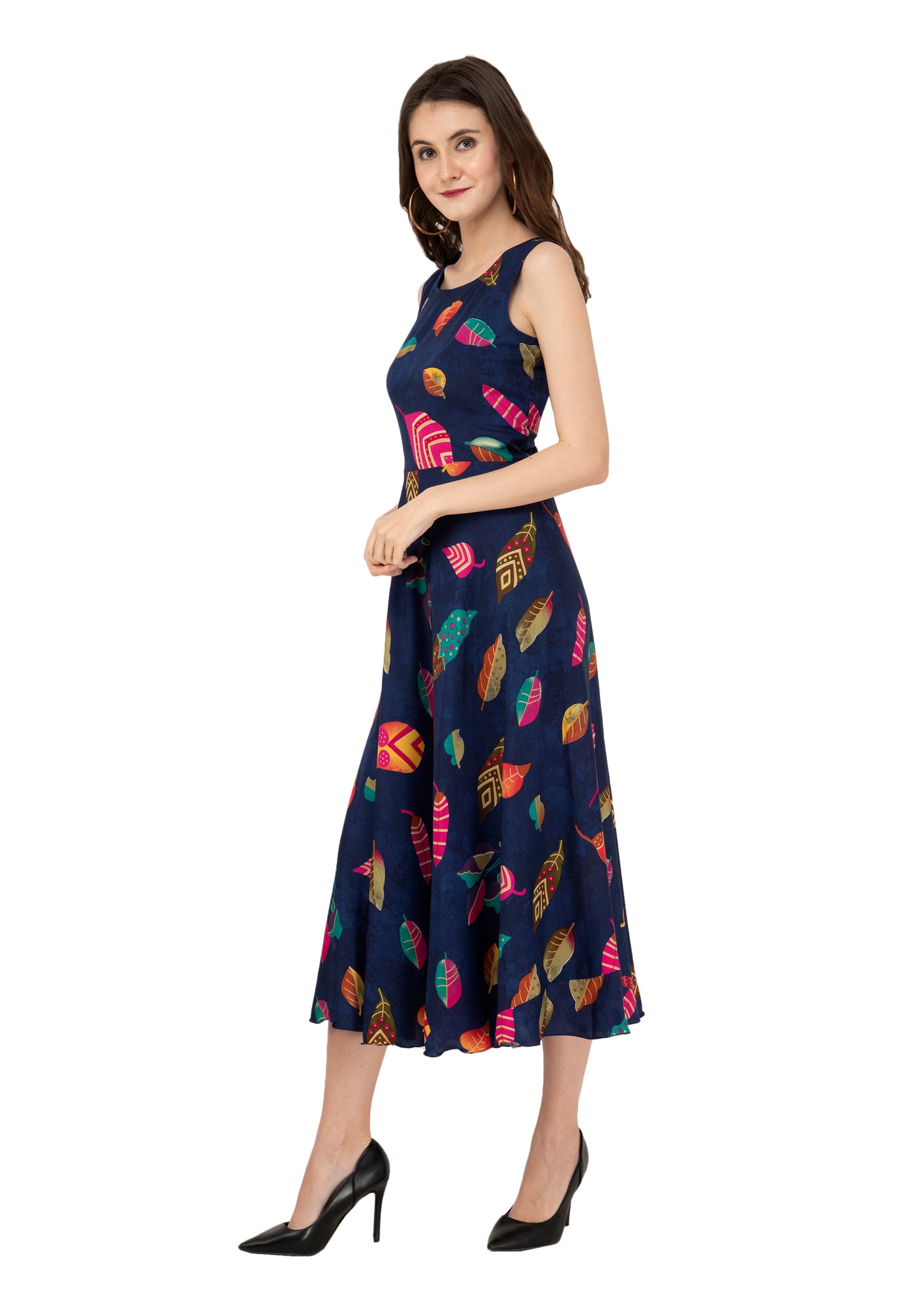 Rudrraaksha Printed Calf Length Dress
