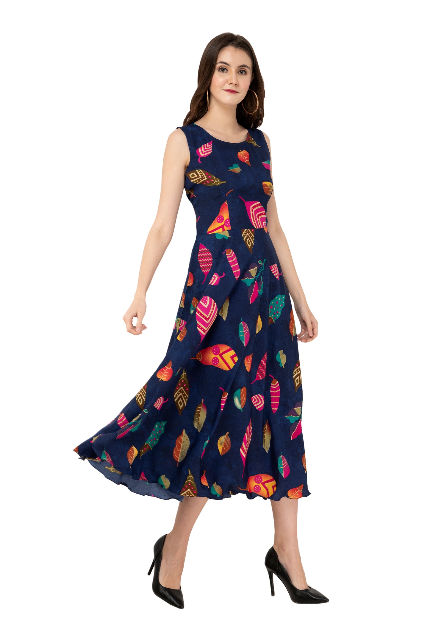 Rudrraaksha Printed Calf Length Dress