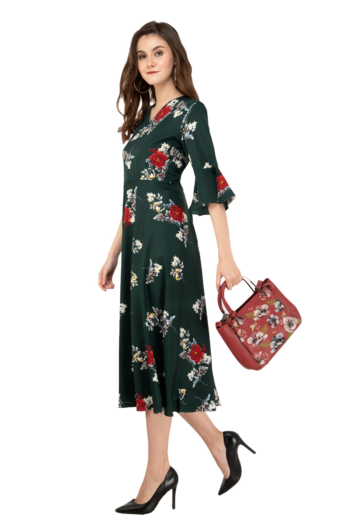 Rudrraaksha Printed Calf Length Dress