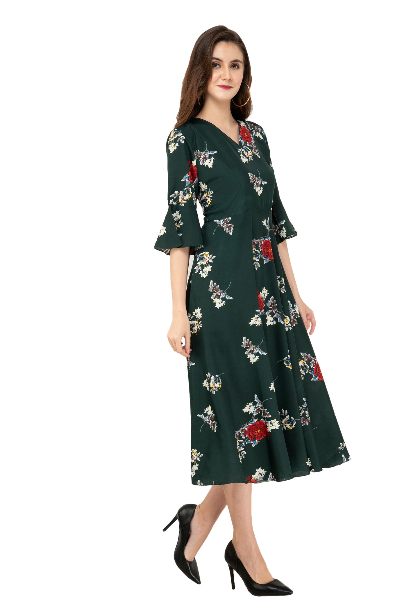 Rudrraaksha Printed Calf Length Dress