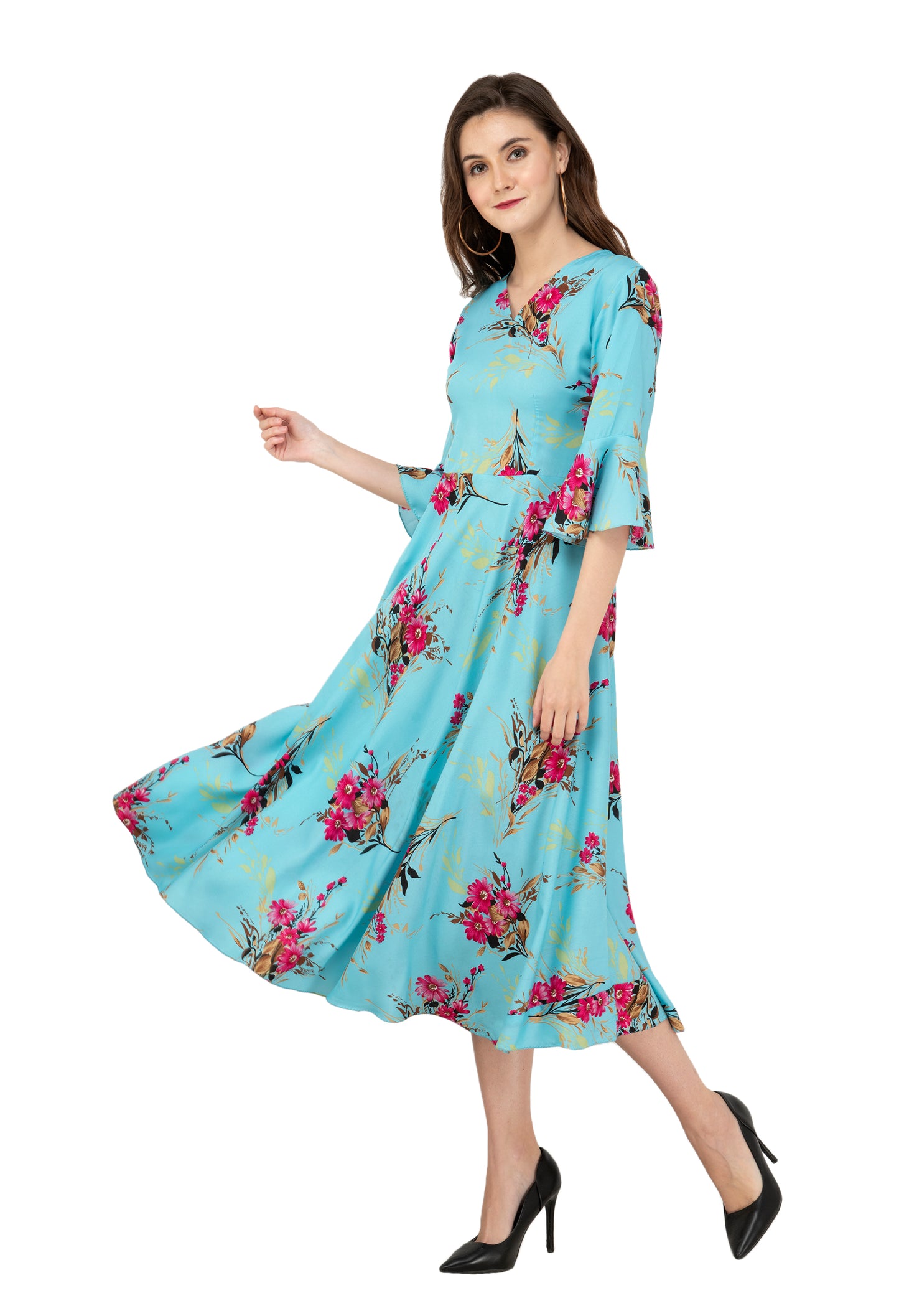 Rudrraaksha Printed Calf Length Dress