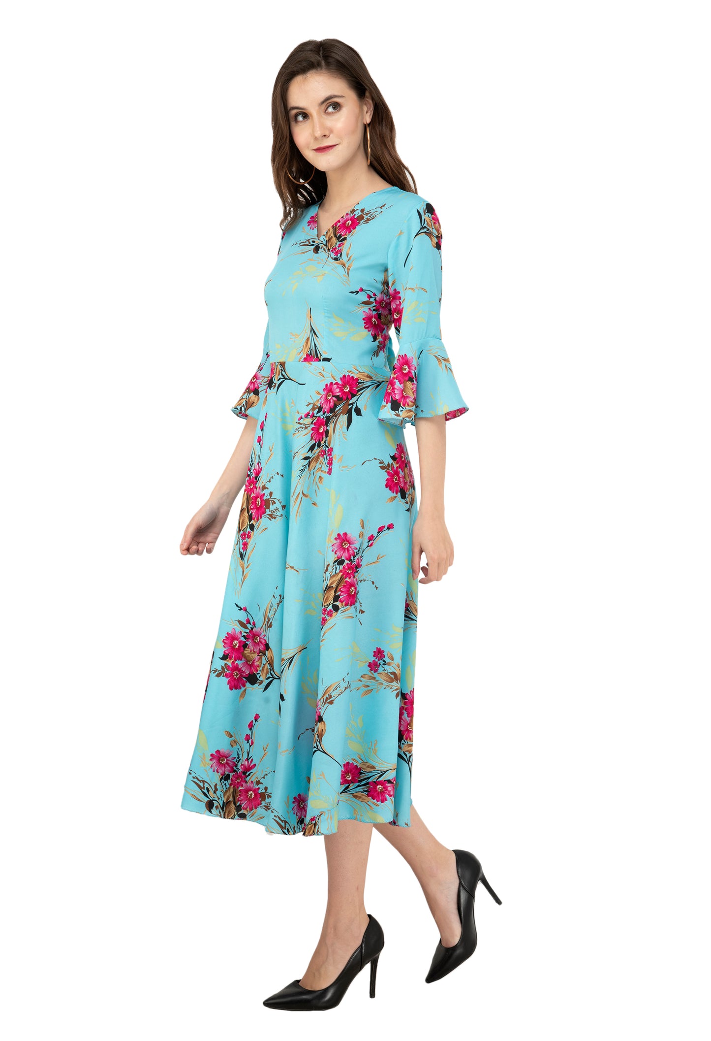 Rudrraaksha Printed Calf Length Dress