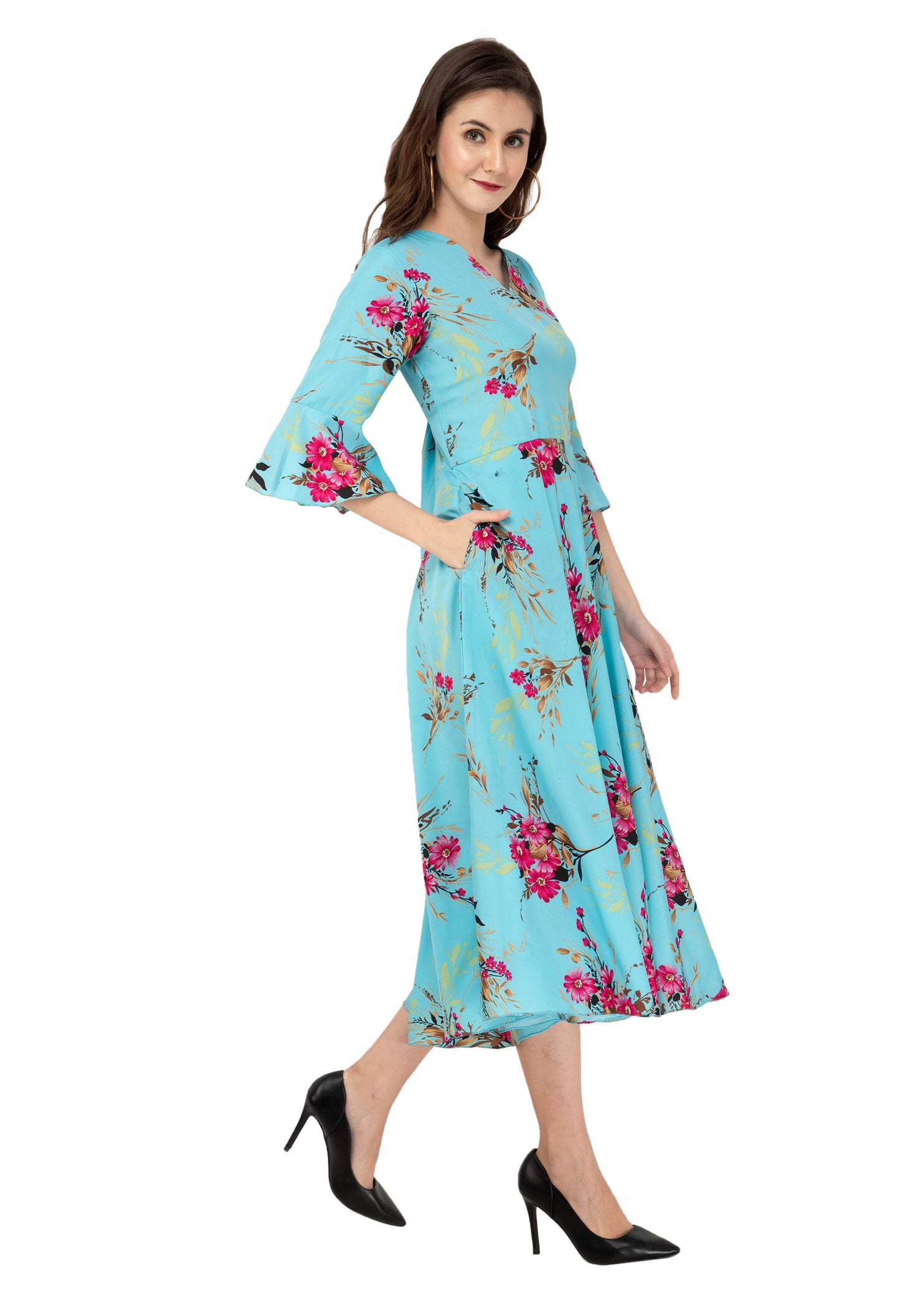 Rudrraaksha Printed Calf Length Dress