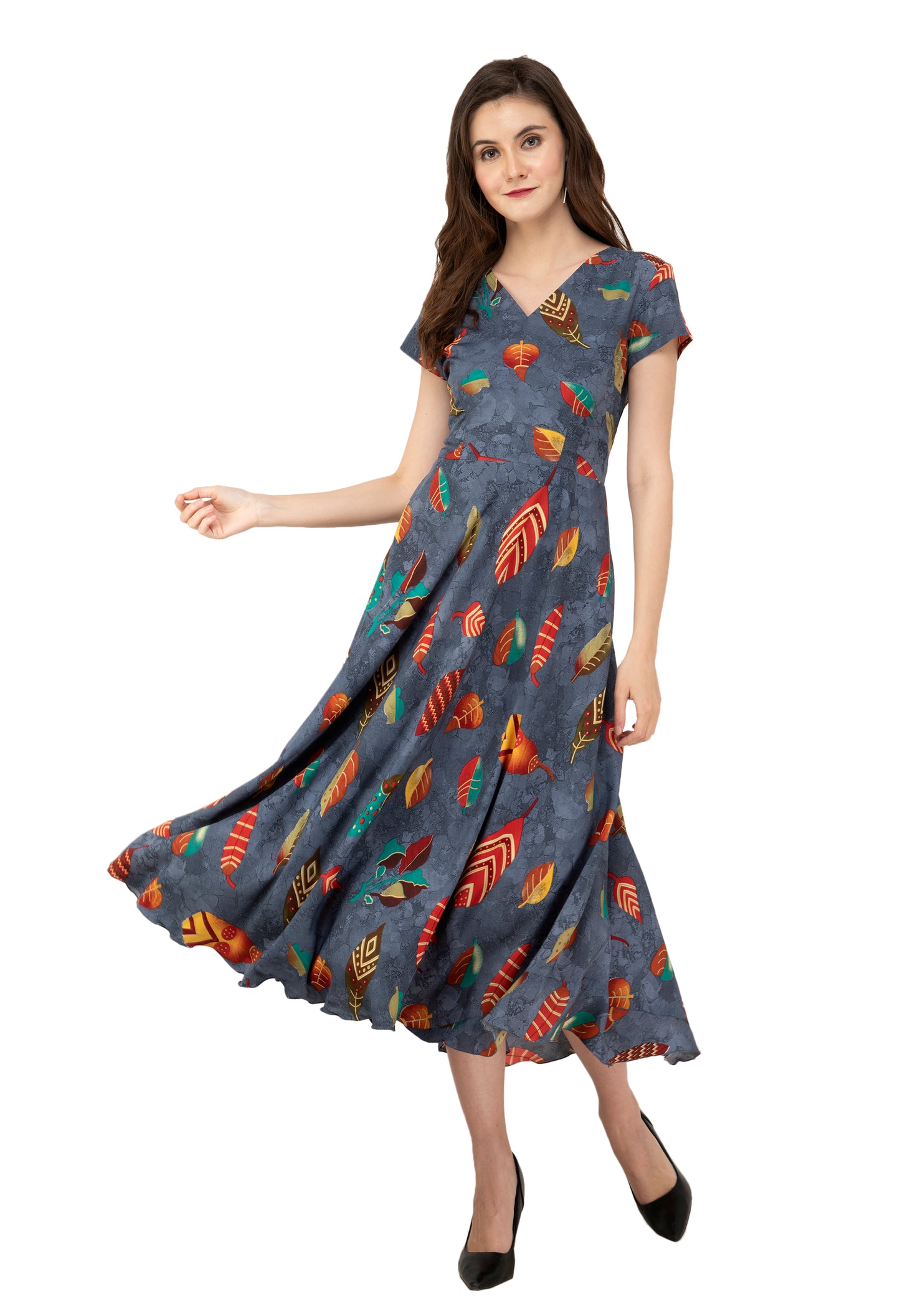 Rudrraaksha Printed Calf Length Dress