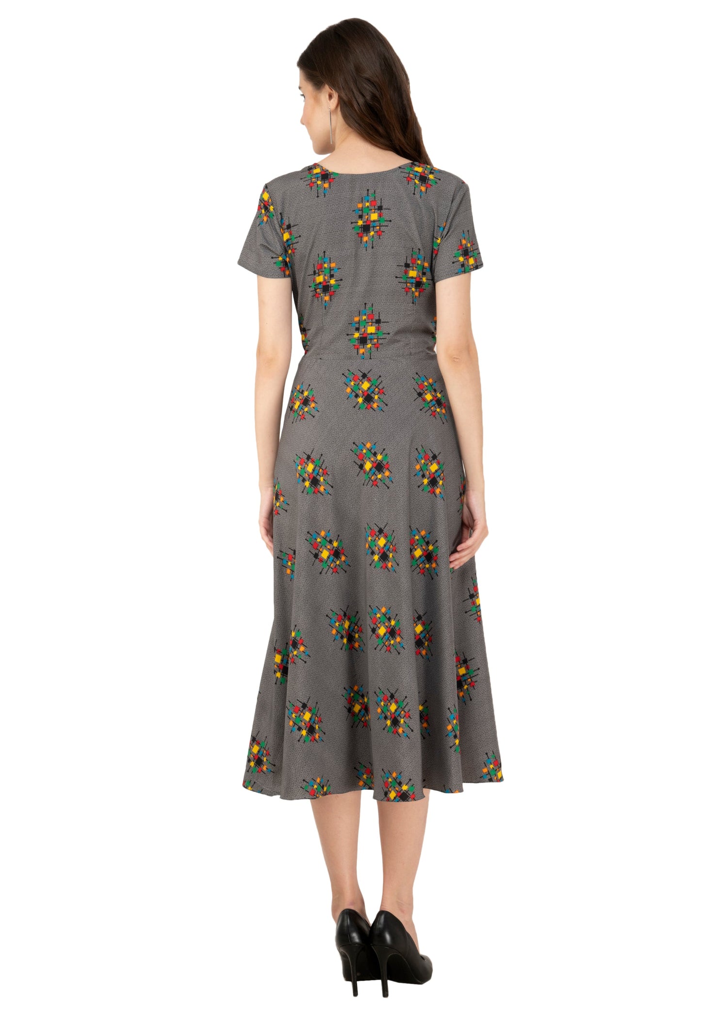 Rudrraaksha Printed Calf Length Dress RUDRAAKSHA