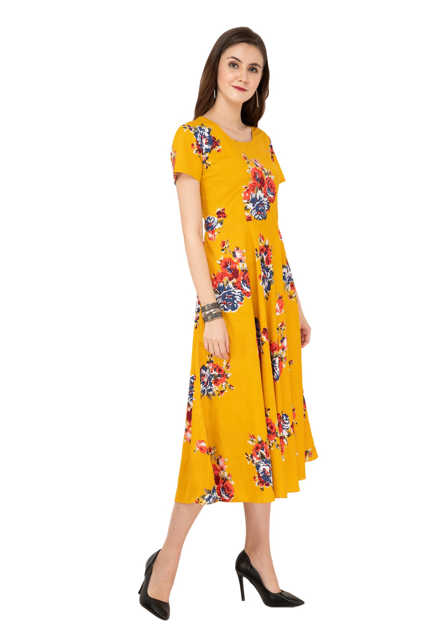 Rudrraaksha Printed Calf Length Dress