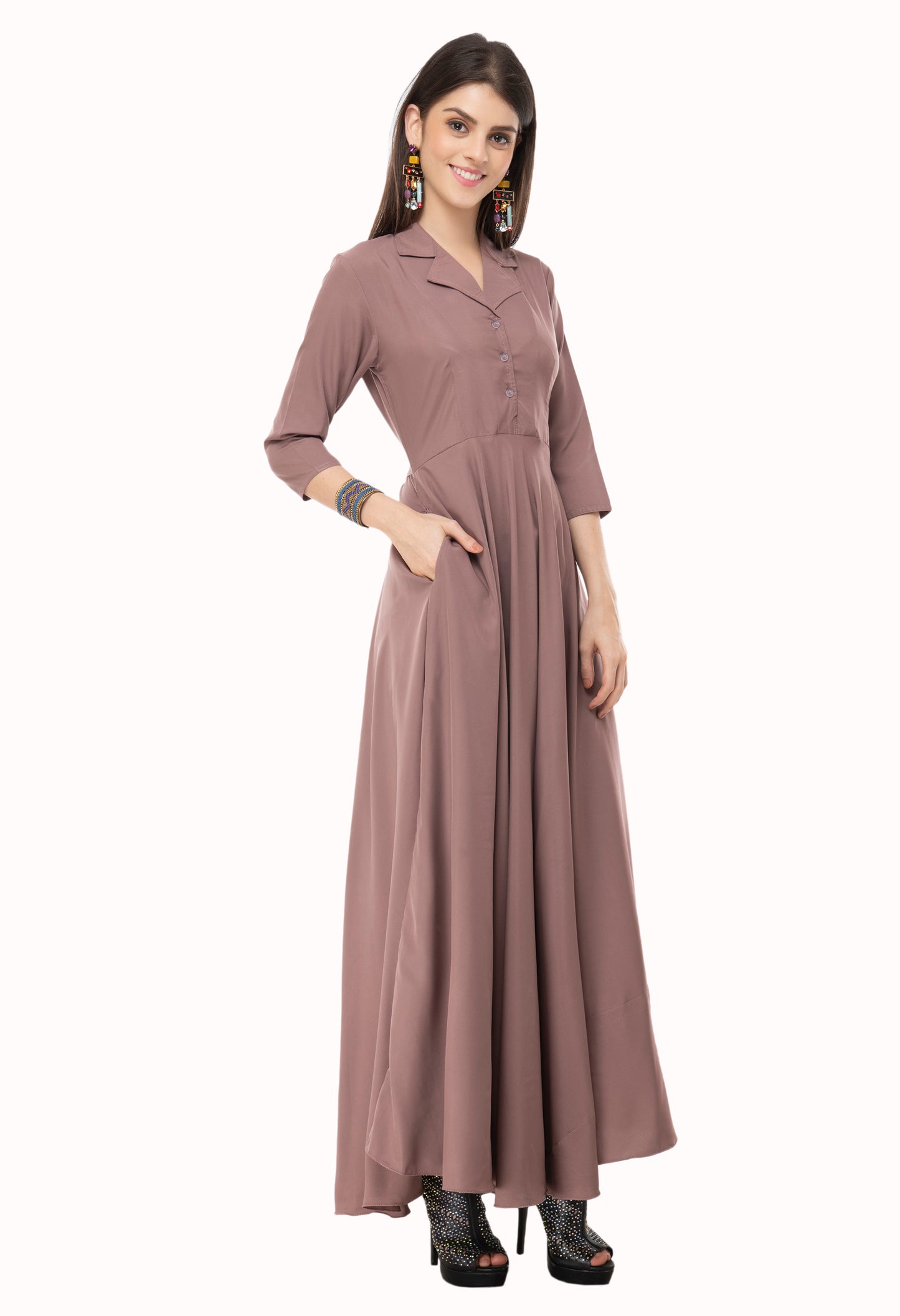 Safari Collared Maxi Dress