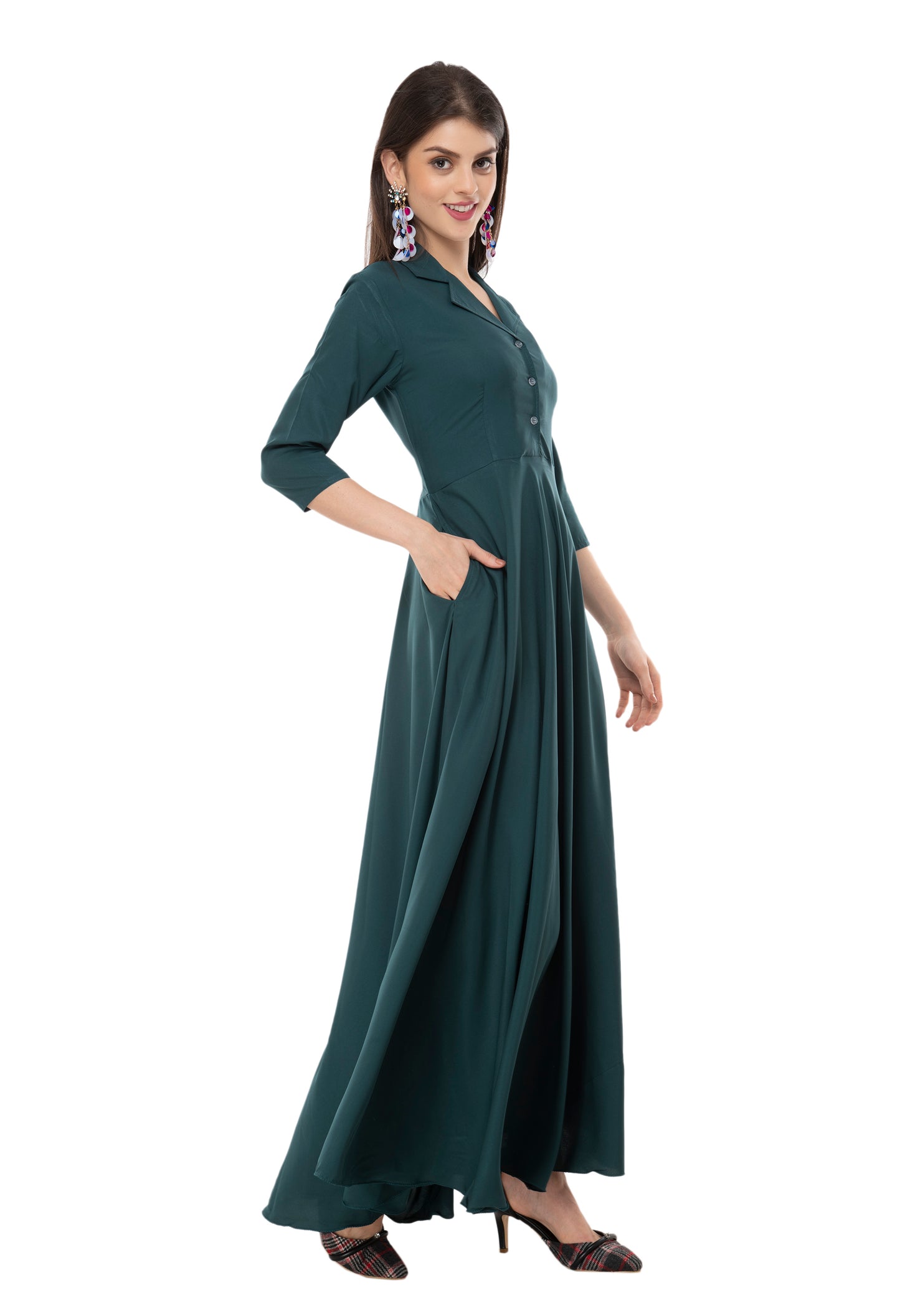 Safari Collared Maxi Dress