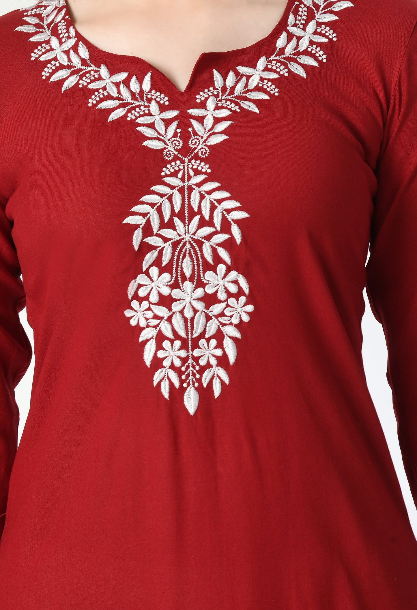 Elegant Red Embroidered Kurta Set RUDRAAKSHA