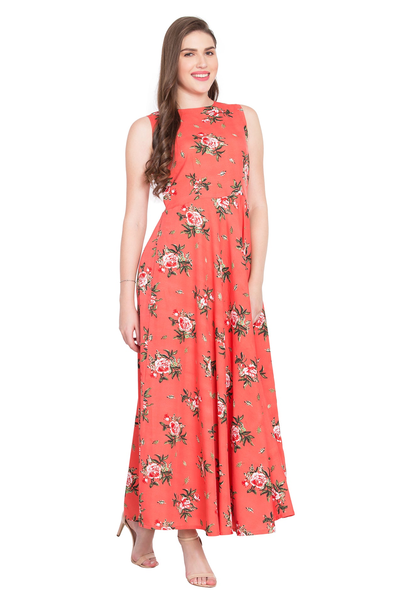 Rudraaksha Floral Sleeveless Maxi Dress