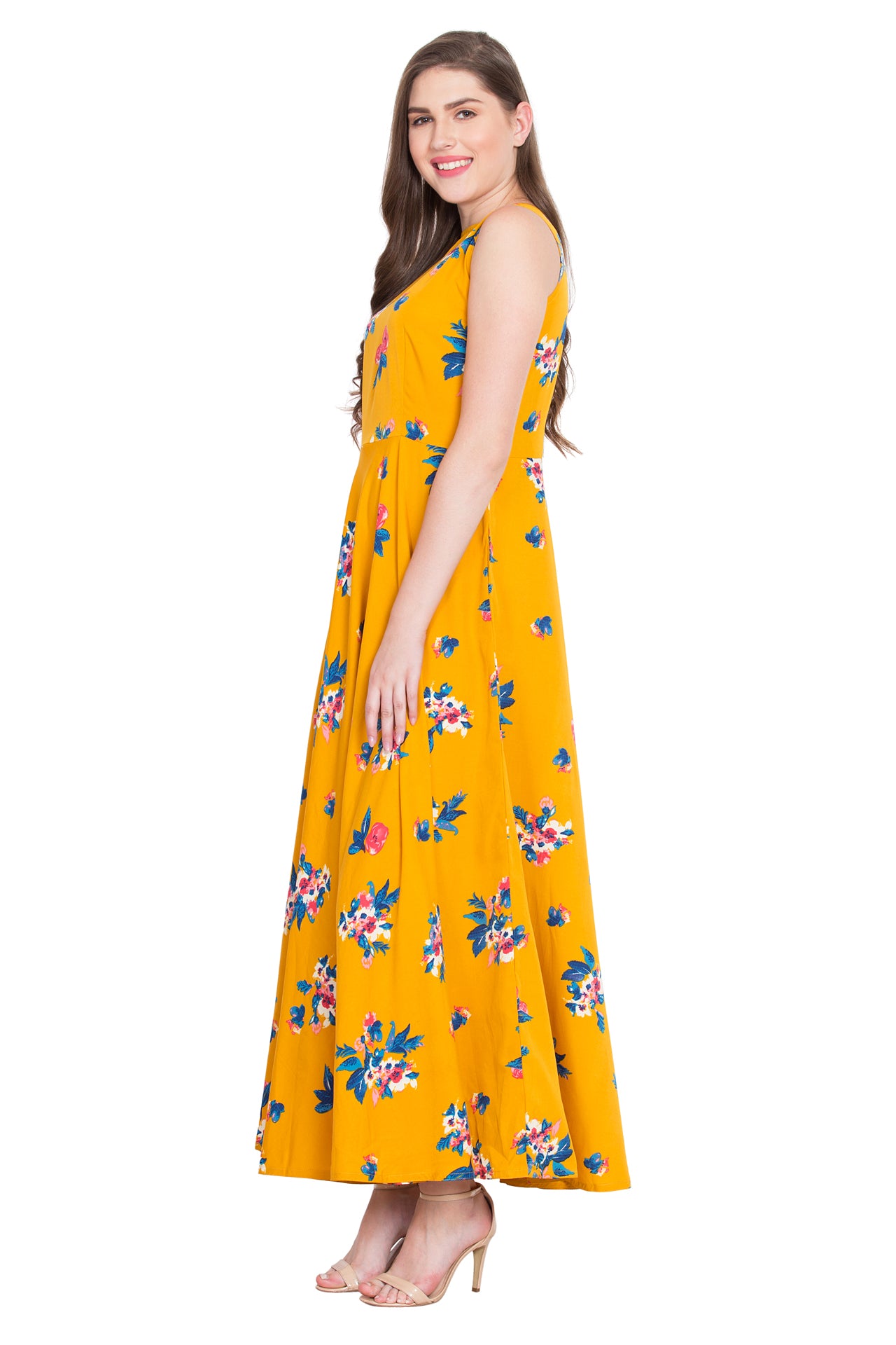 Rudraaksha Floral Sleeveless Maxi Dress