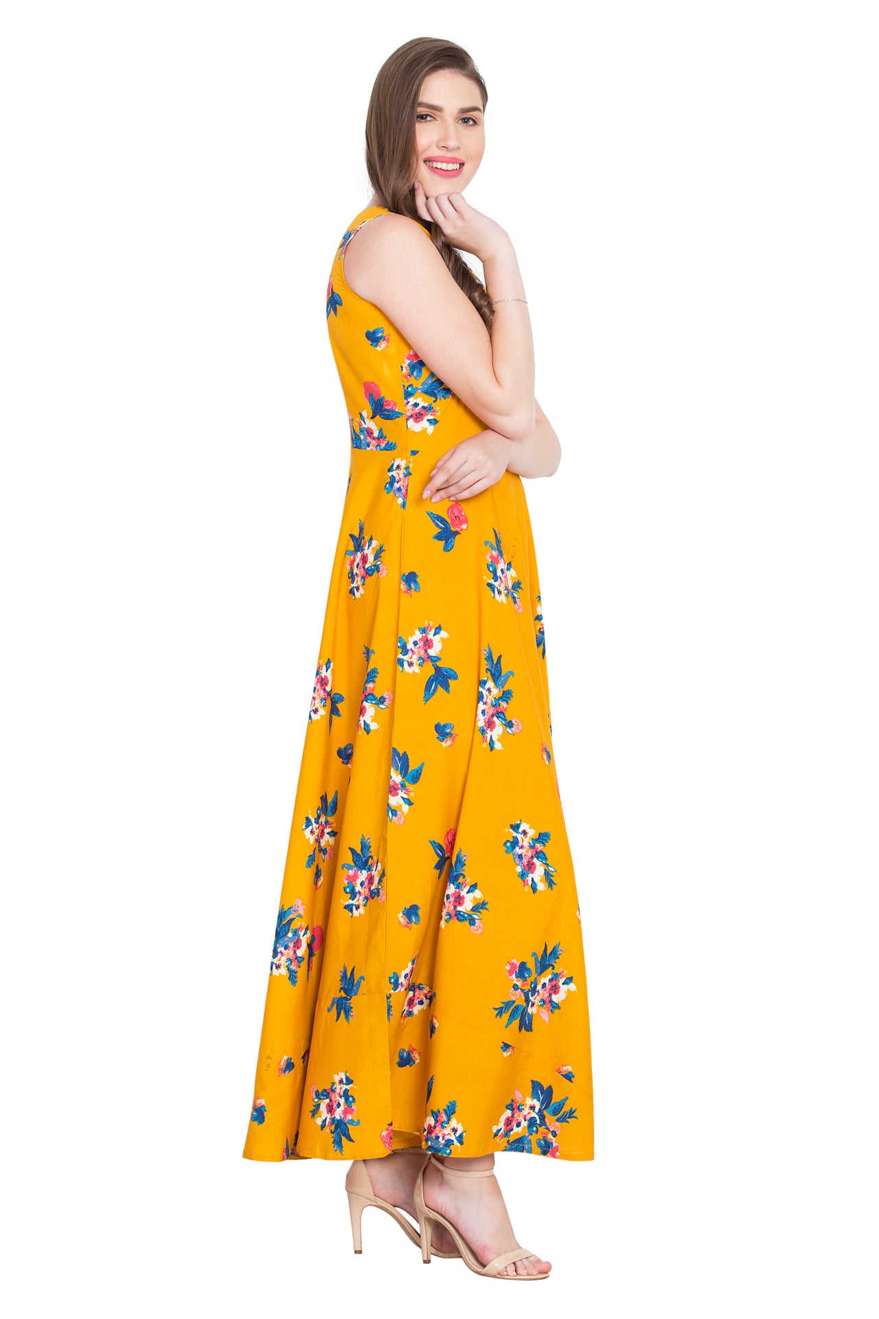 Rudraaksha Floral Sleeveless Maxi Dress
