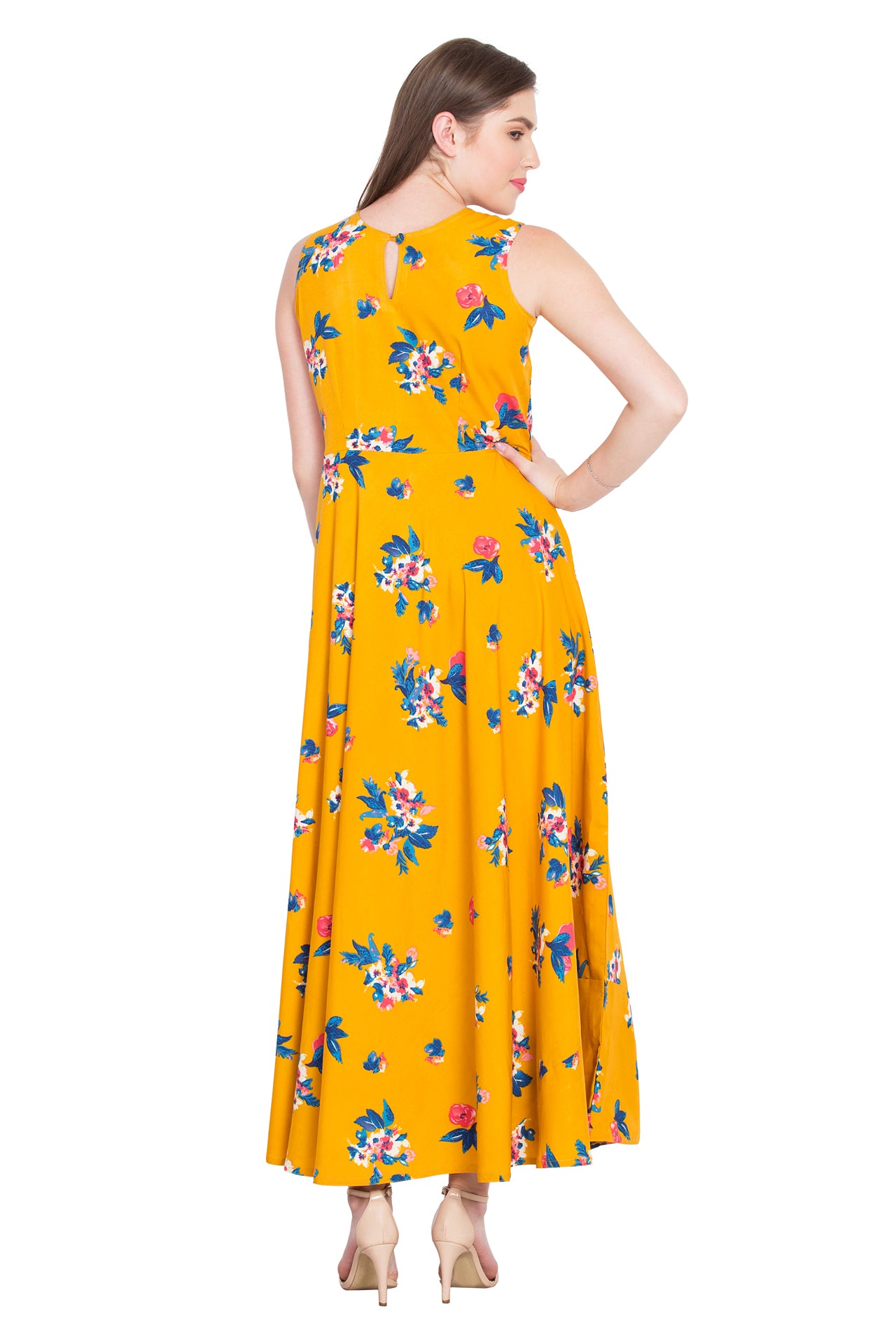Rudraaksha Floral Sleeveless Maxi Dress
