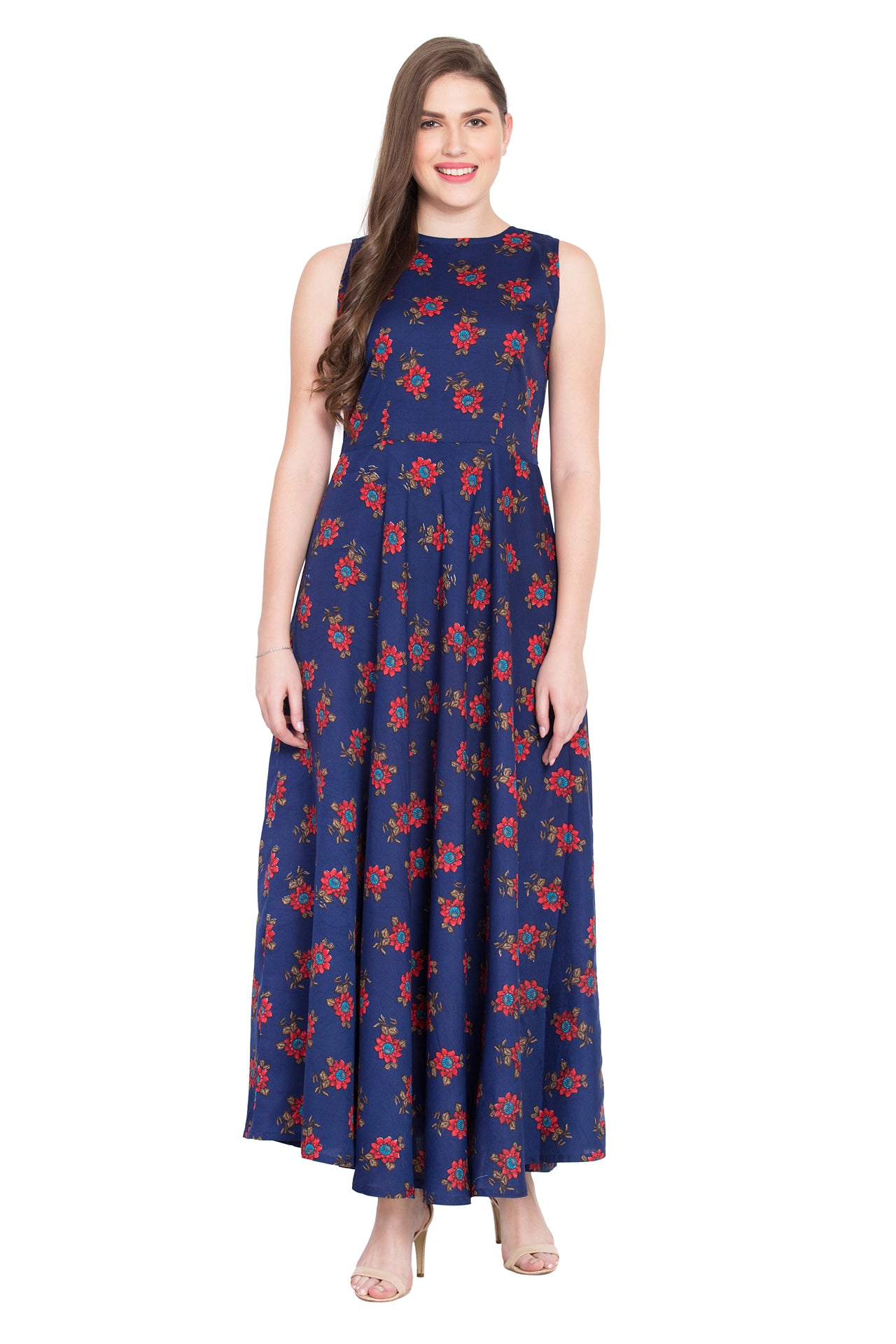 Rudraaksha Floral Sleeveless Maxi Dress