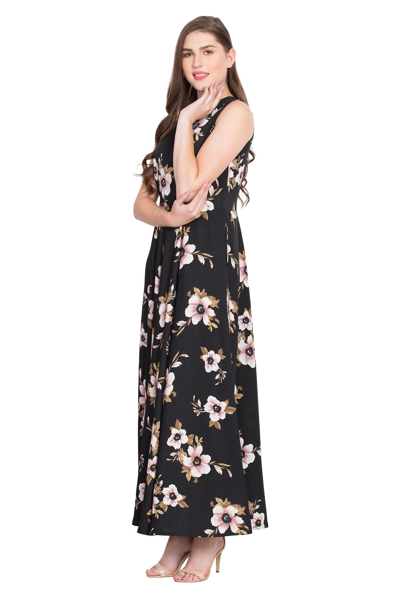 Rudraaksha Floral Sleeveless Maxi Dress