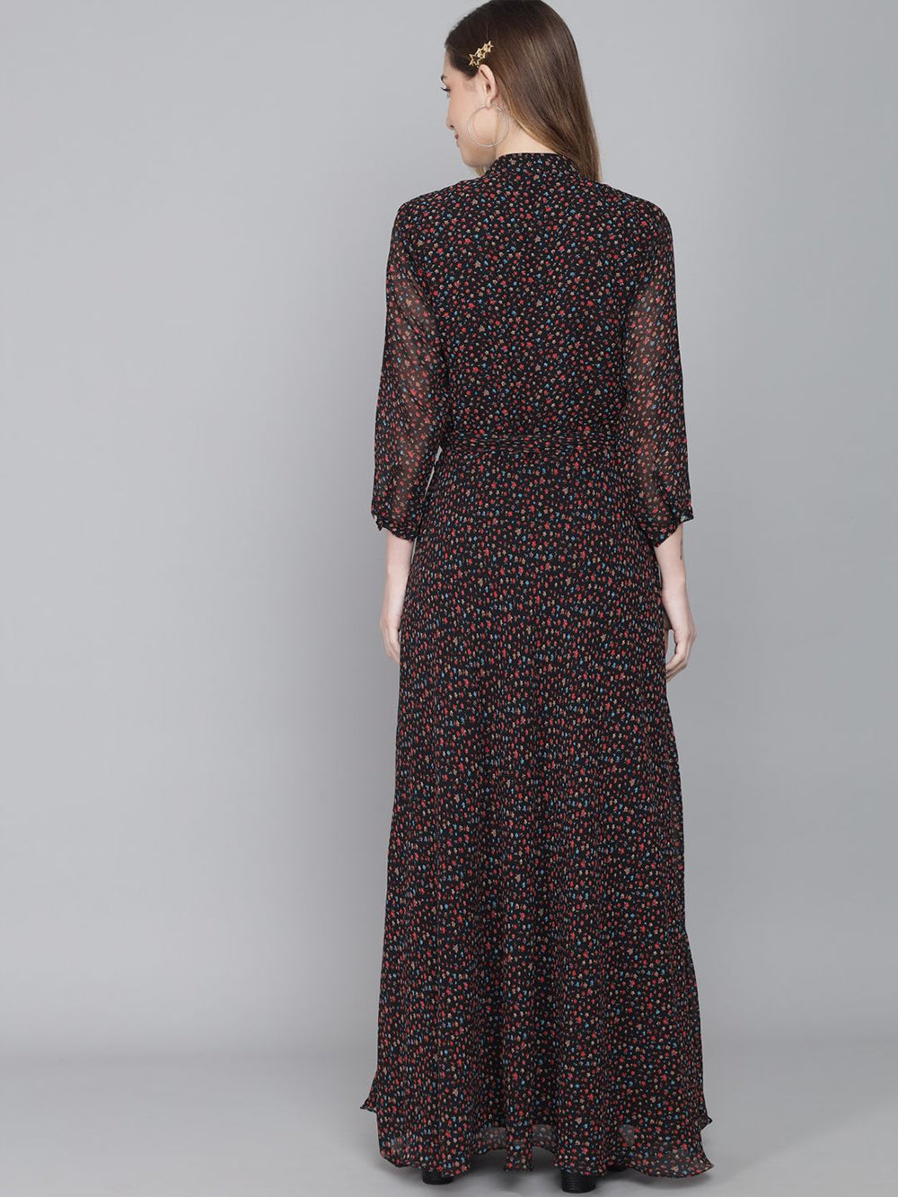stylish georgette printed maxi dress