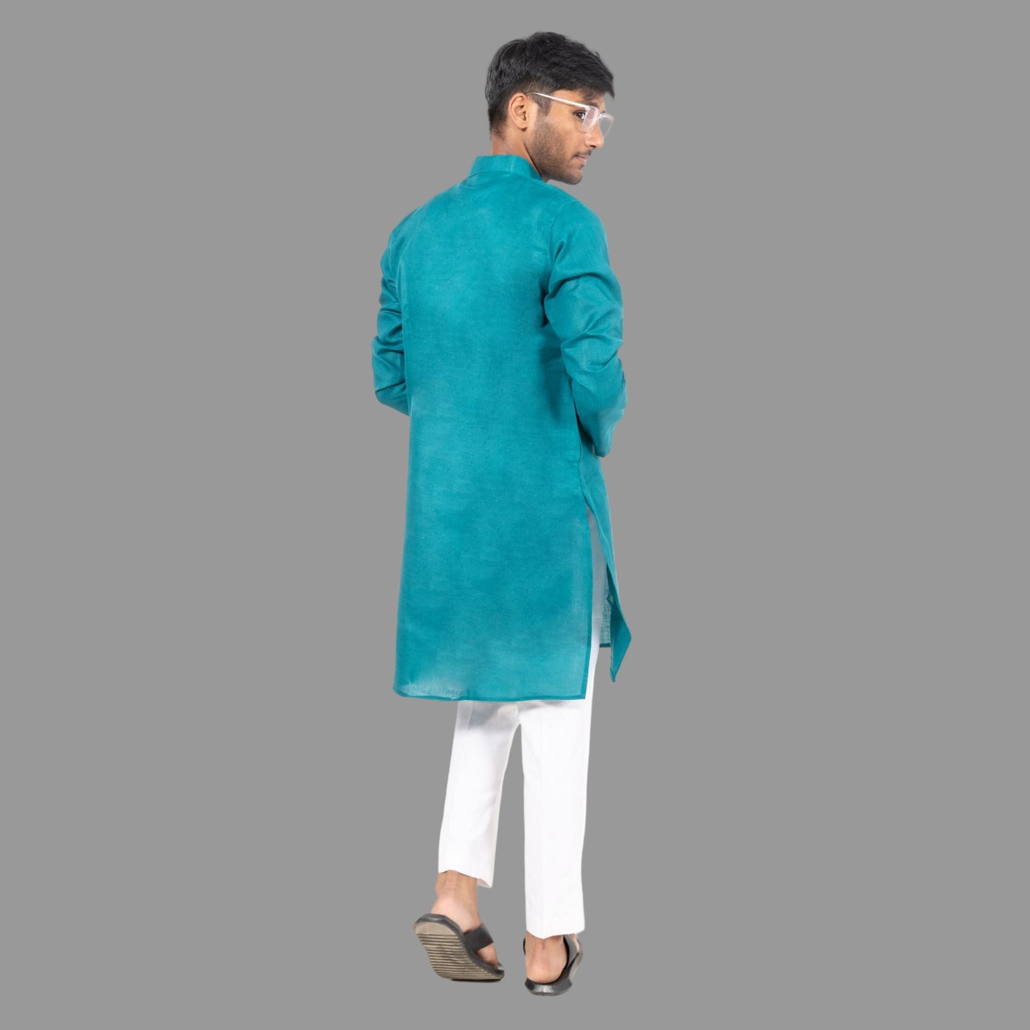Men's Light Blue Embroidered Kurta Set