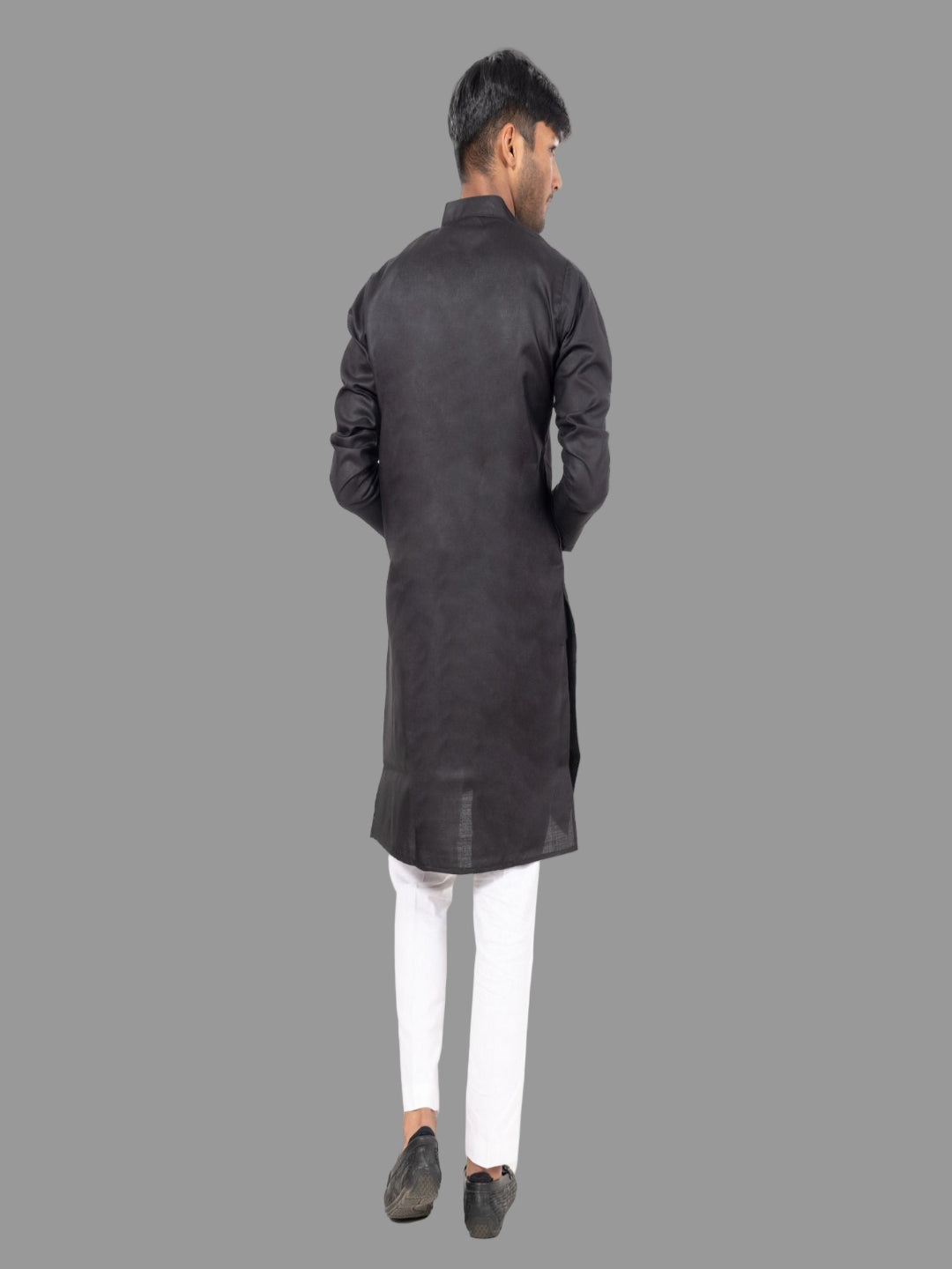 Men's Black Embroidered Kurta Set