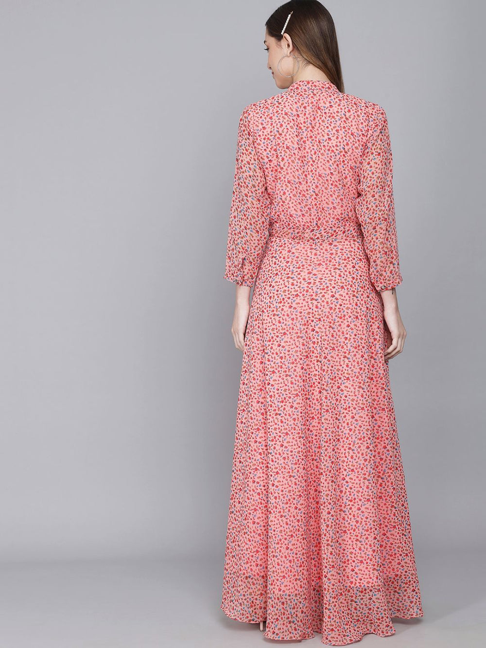 stylish georgette printed maxi dress