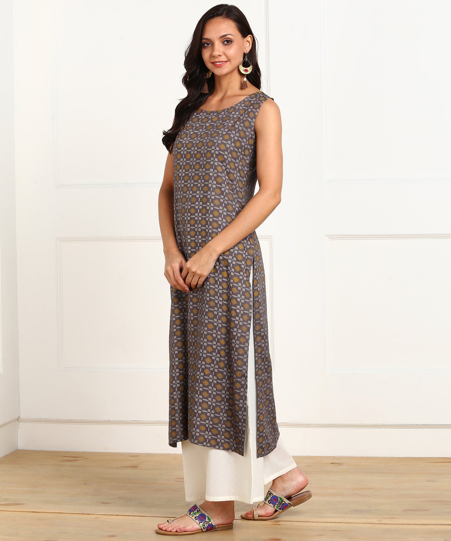 Rudraaksha Straight Kurta with Palazzo Set