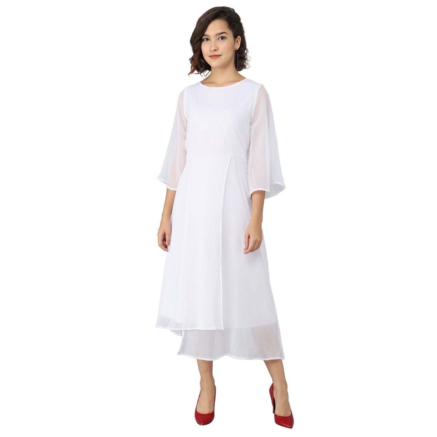 Rudraaksha women's chiffon bell sleeve dress RUDRAAKSHA