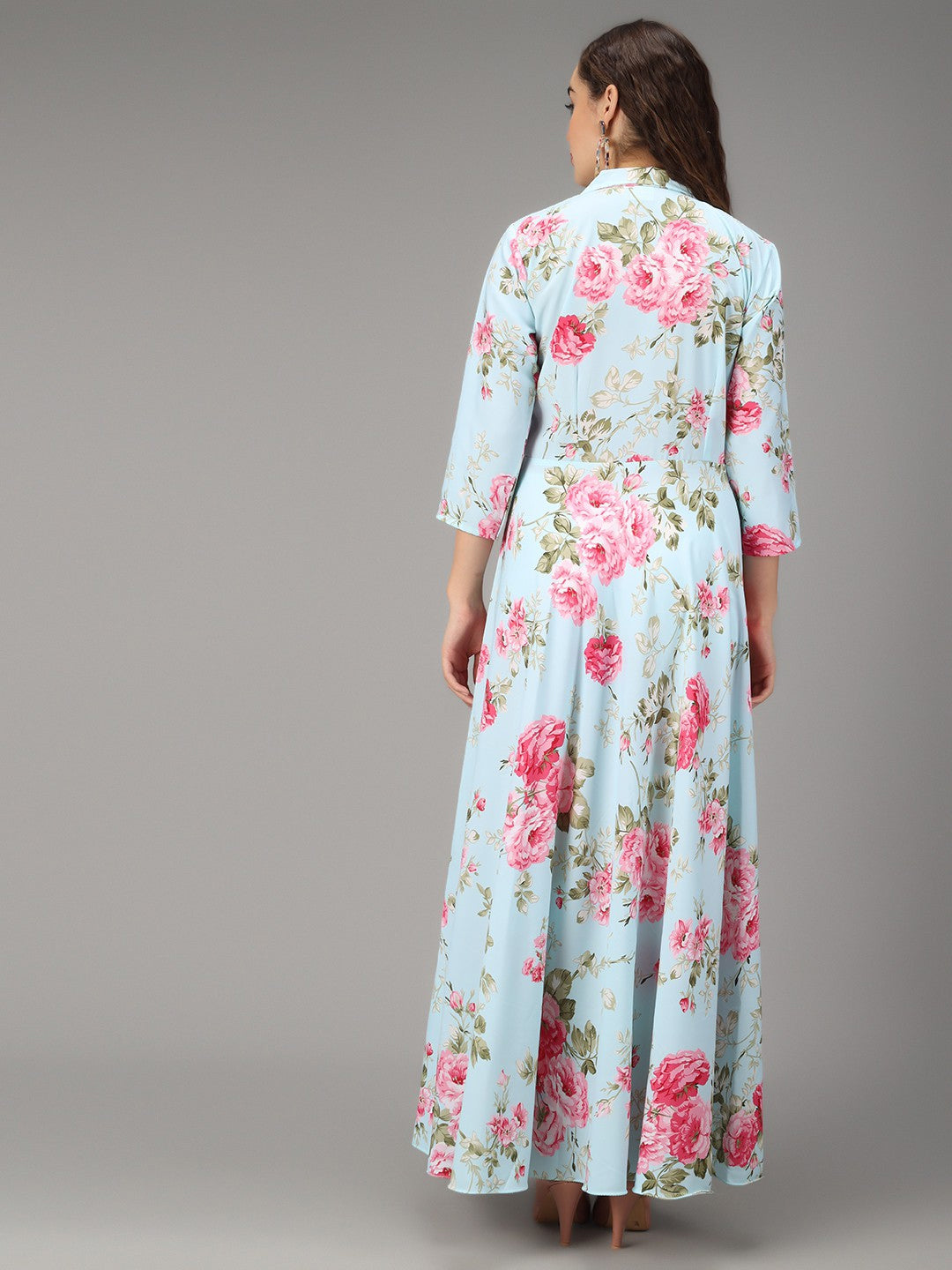 Rudraaksha women printed Aqua Blue stylish Dress