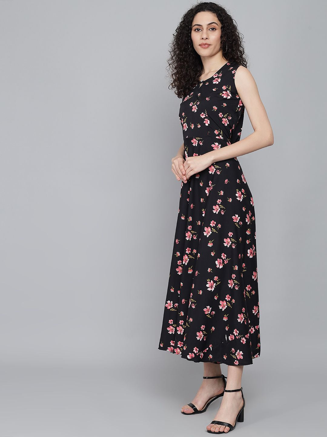 Rudraaksha trendy floral maxi dress for women
