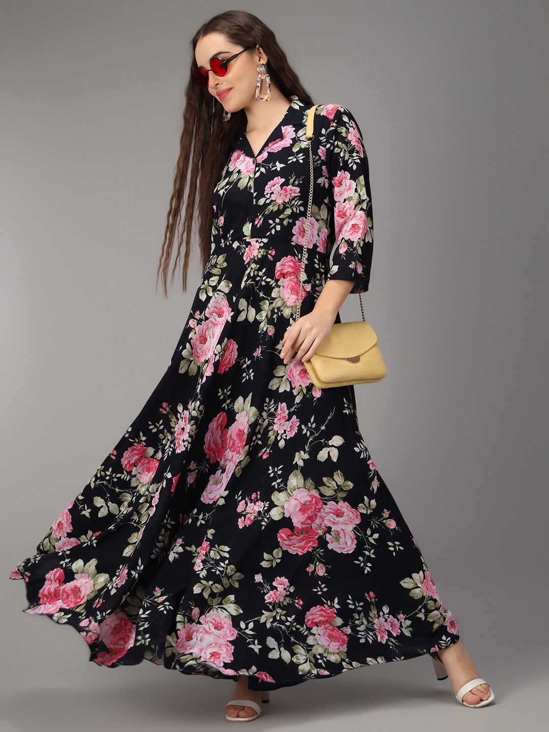 Rudraaksha women printed Aqua Blue stylish Dress