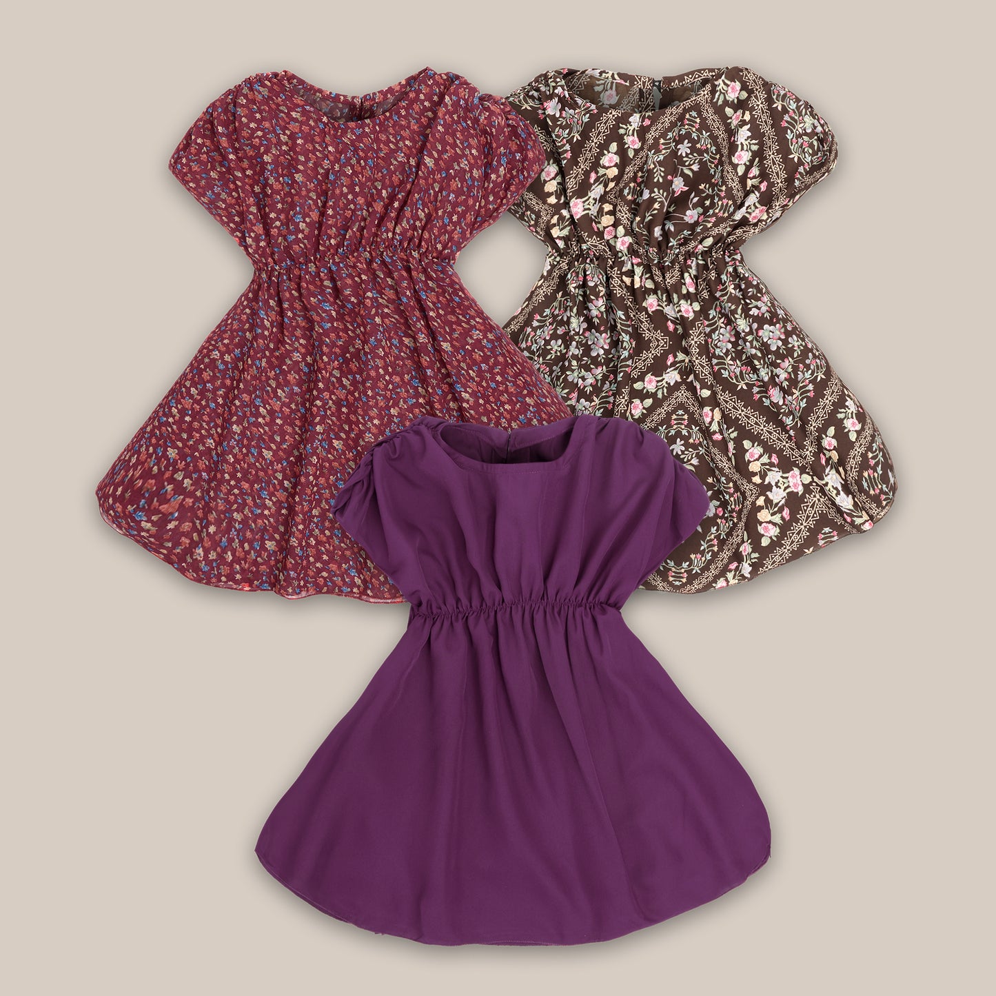 Rudraaksha stylish dress for kids girls (Pack Of 3)