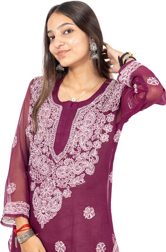Georgette Chikankari Kurti