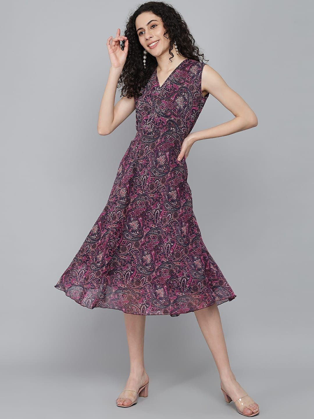 Rudraaksha trendy knee length dress for women
