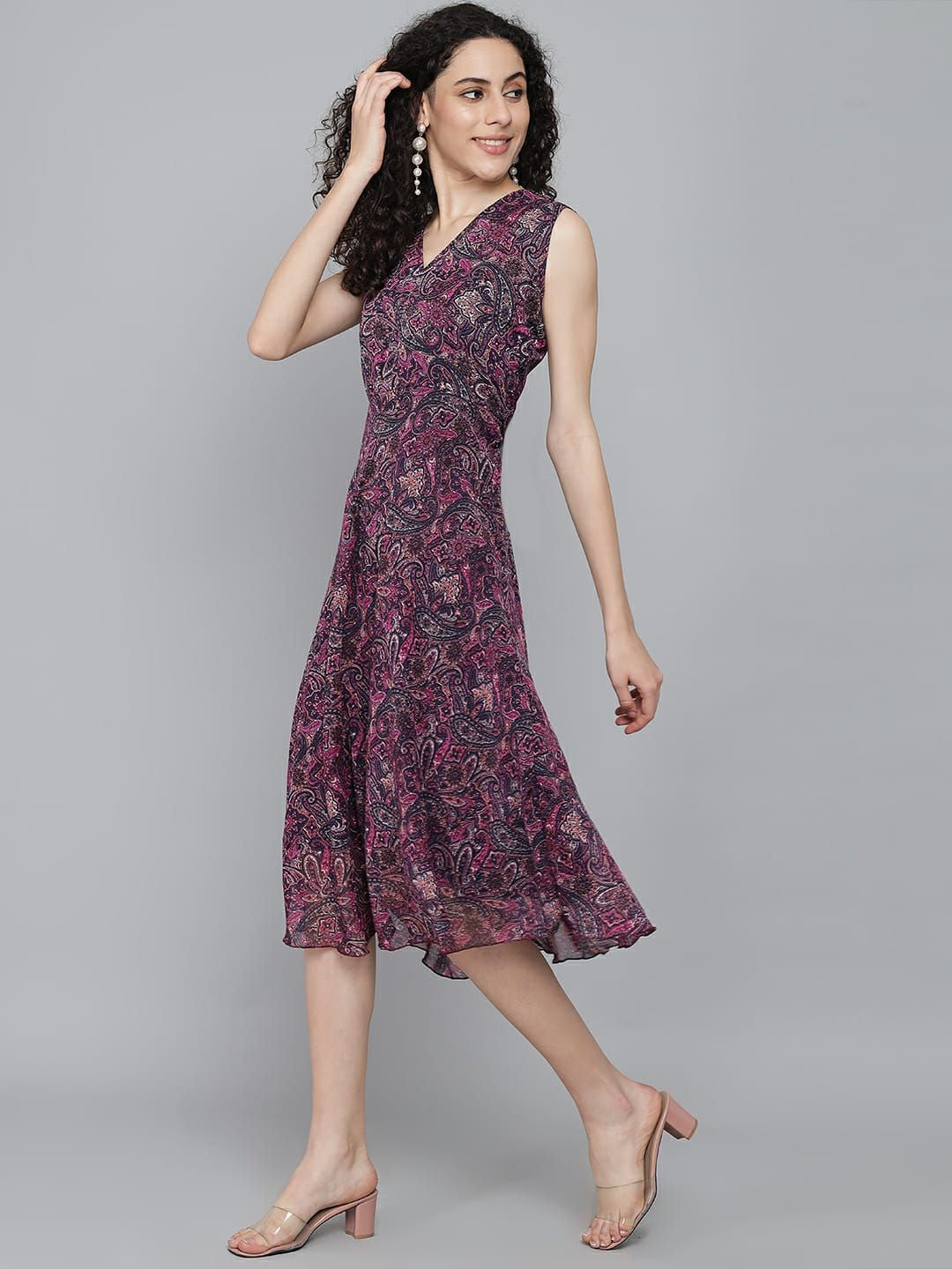 Rudraaksha trendy knee length dress for women