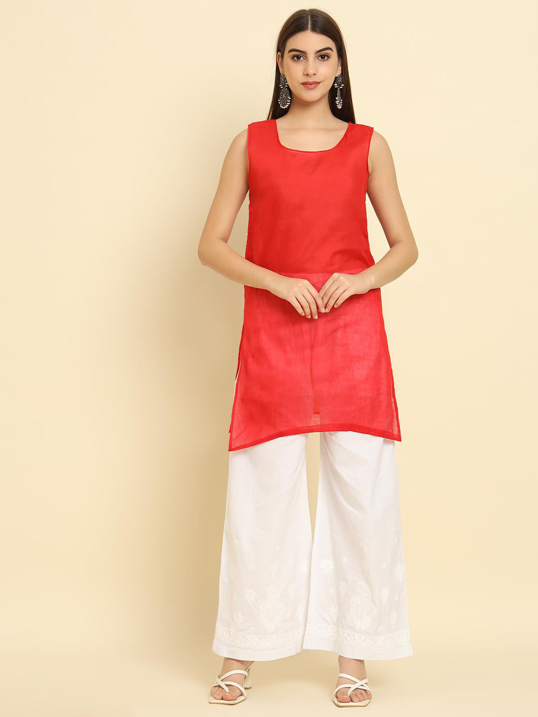 Rudraaksha Lucknowi Chikankari Ethnic Wear Georgette Kurti Embroidery Work with Inner