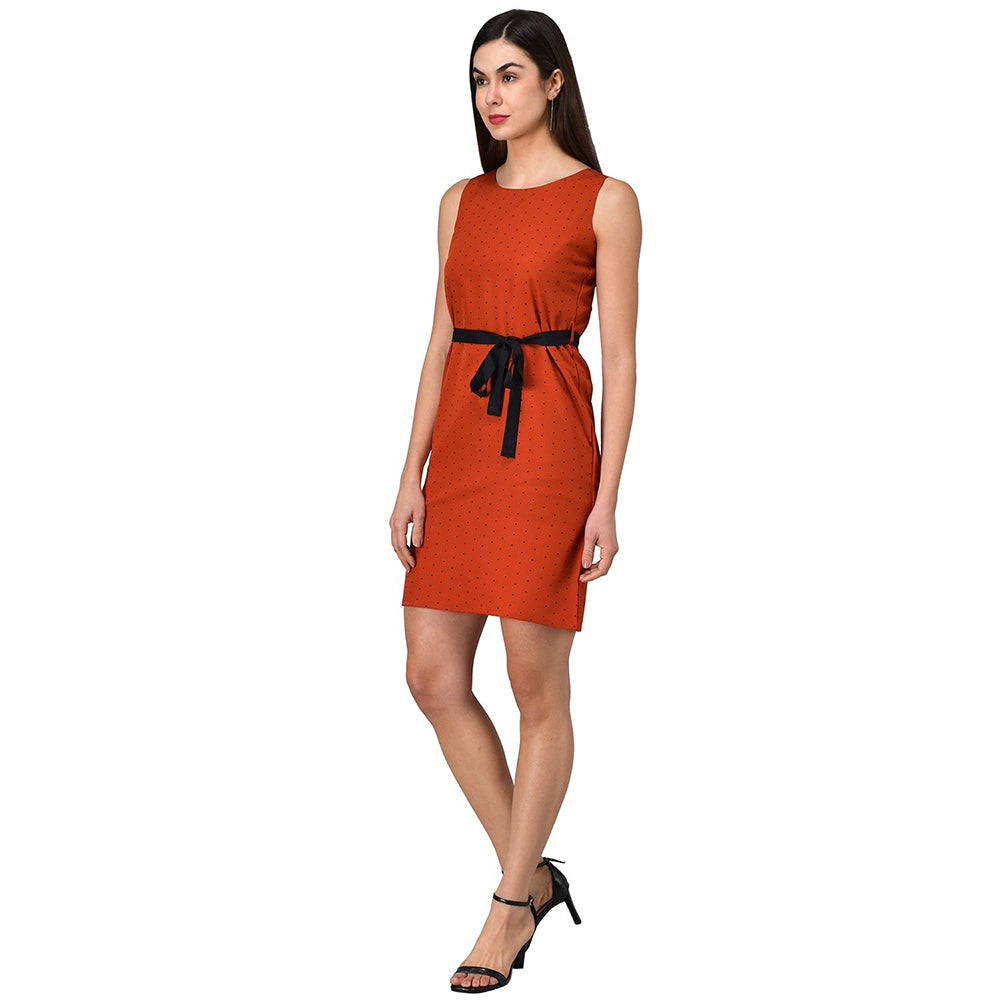 Rudraaksha women crepe polka dot dress