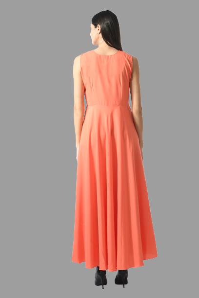 Rudraaksha women stylish and trendy crepe maxi dress with duptta